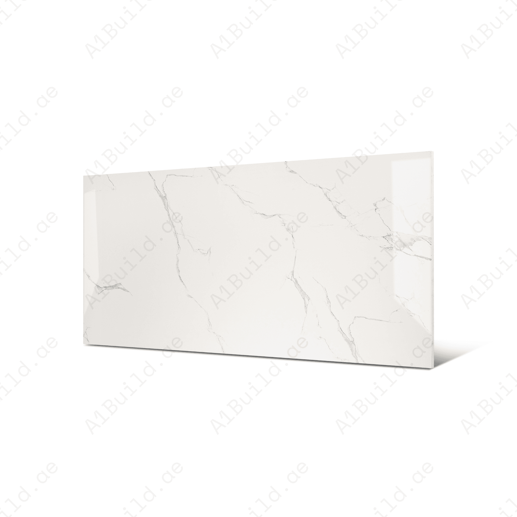 Mint Statuario 80x160cm glossy porcelain tile, 09mm thick with a mint-toned statuario marble design. Polished finish brings elegance and light to interiors.
