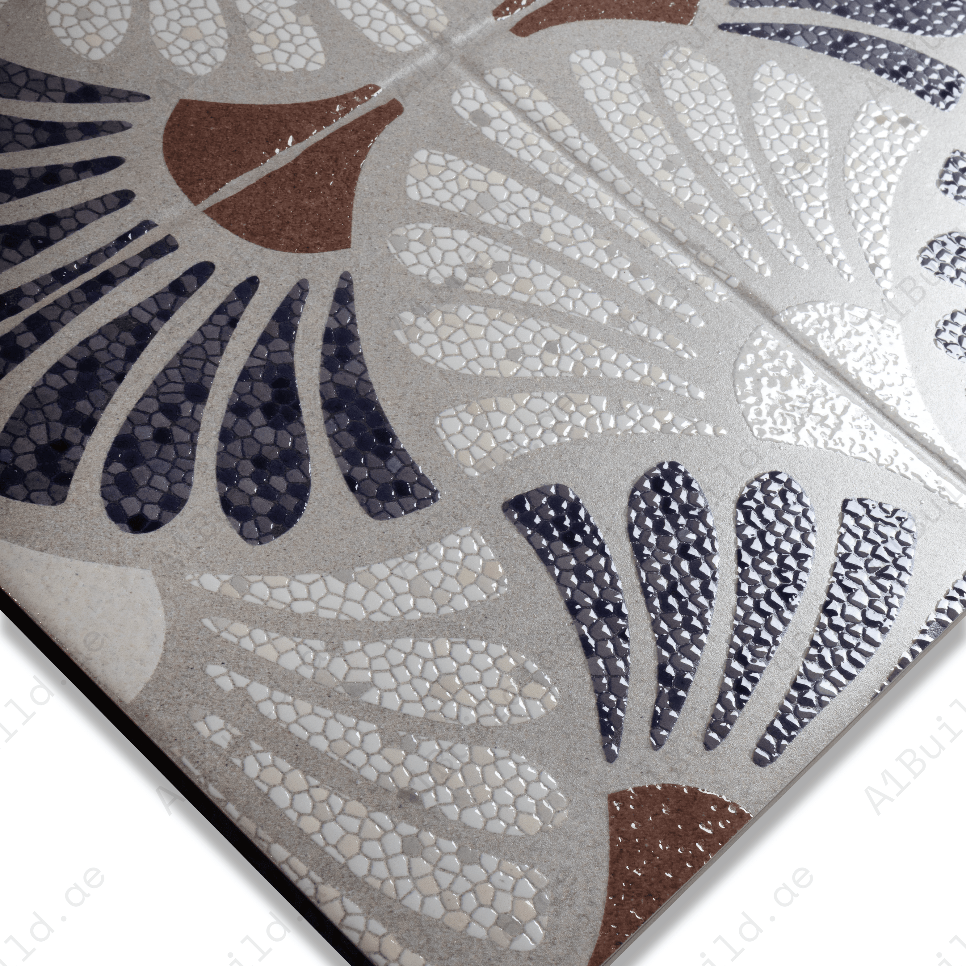 Mosaican Grey Porcelain Tile 60x120cm with Glitter on Matt finish. Premium 9mm thickness, stylish and durable. Ideal for walls and floor