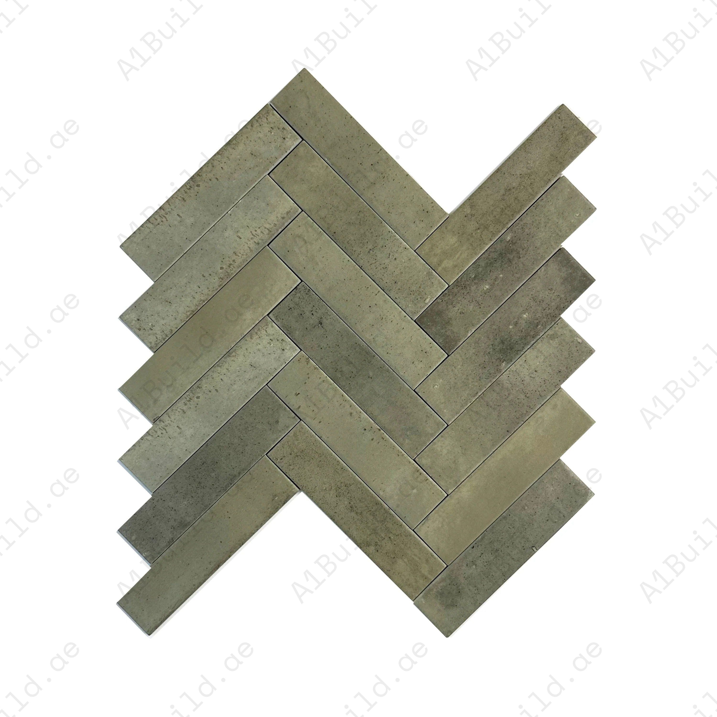 Muted grass green matte porcelain tiles with long-strip design. Durable, waterproof & scratch-resistant. Perfect for walls, floors & kitchen backsplashes.