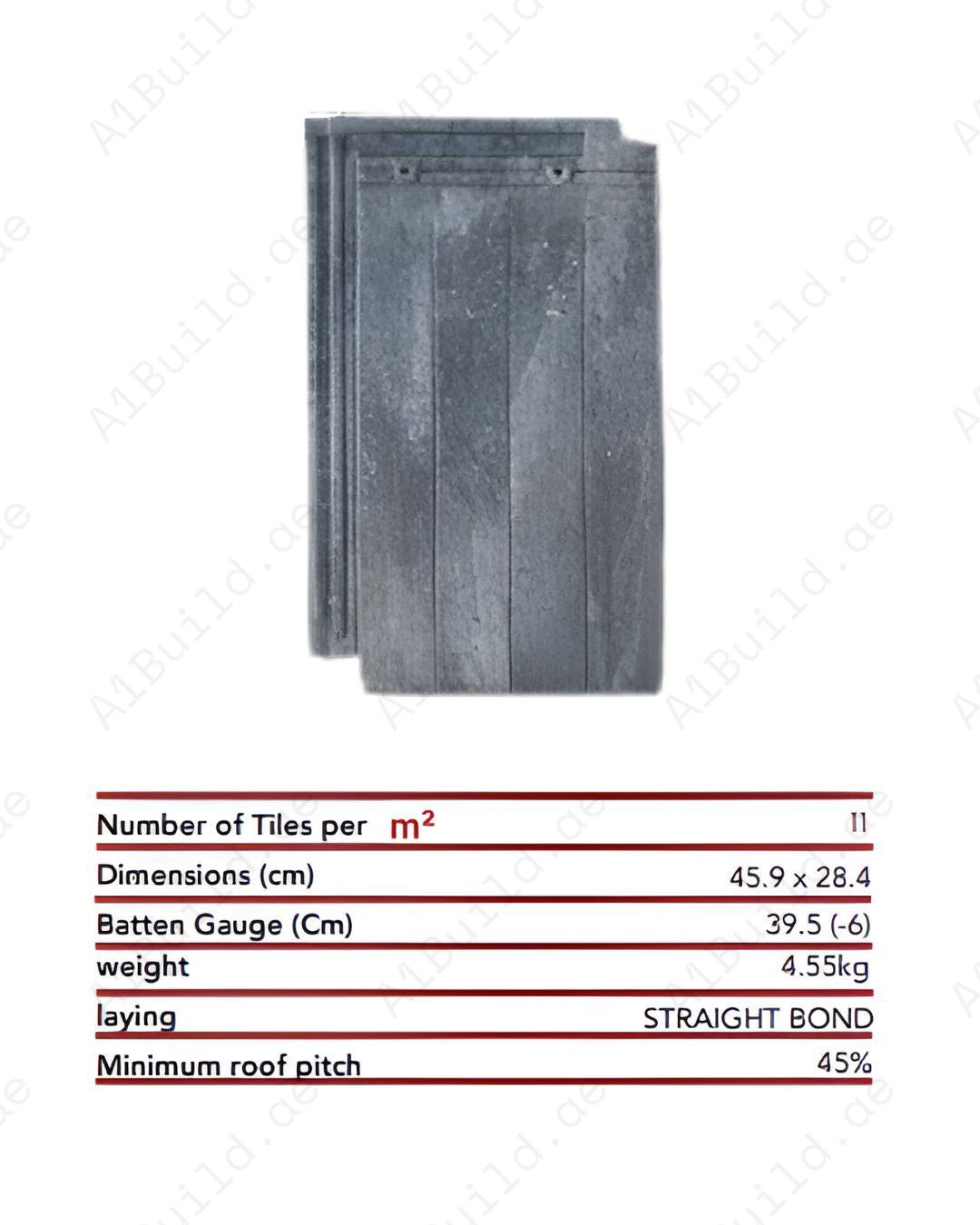 Natura Greyline roof tile 45.4×28.4 cm — modern grey texture with durable ceramic strength and efficient installation performance.
