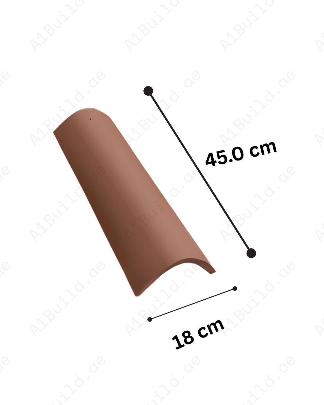 Natural Red Coppo Trafilato roof tile 45×18 cm. 2.2kg, 28–30/m². Curved, durable, traditional red ceramic roofing for long-lasting beauty.