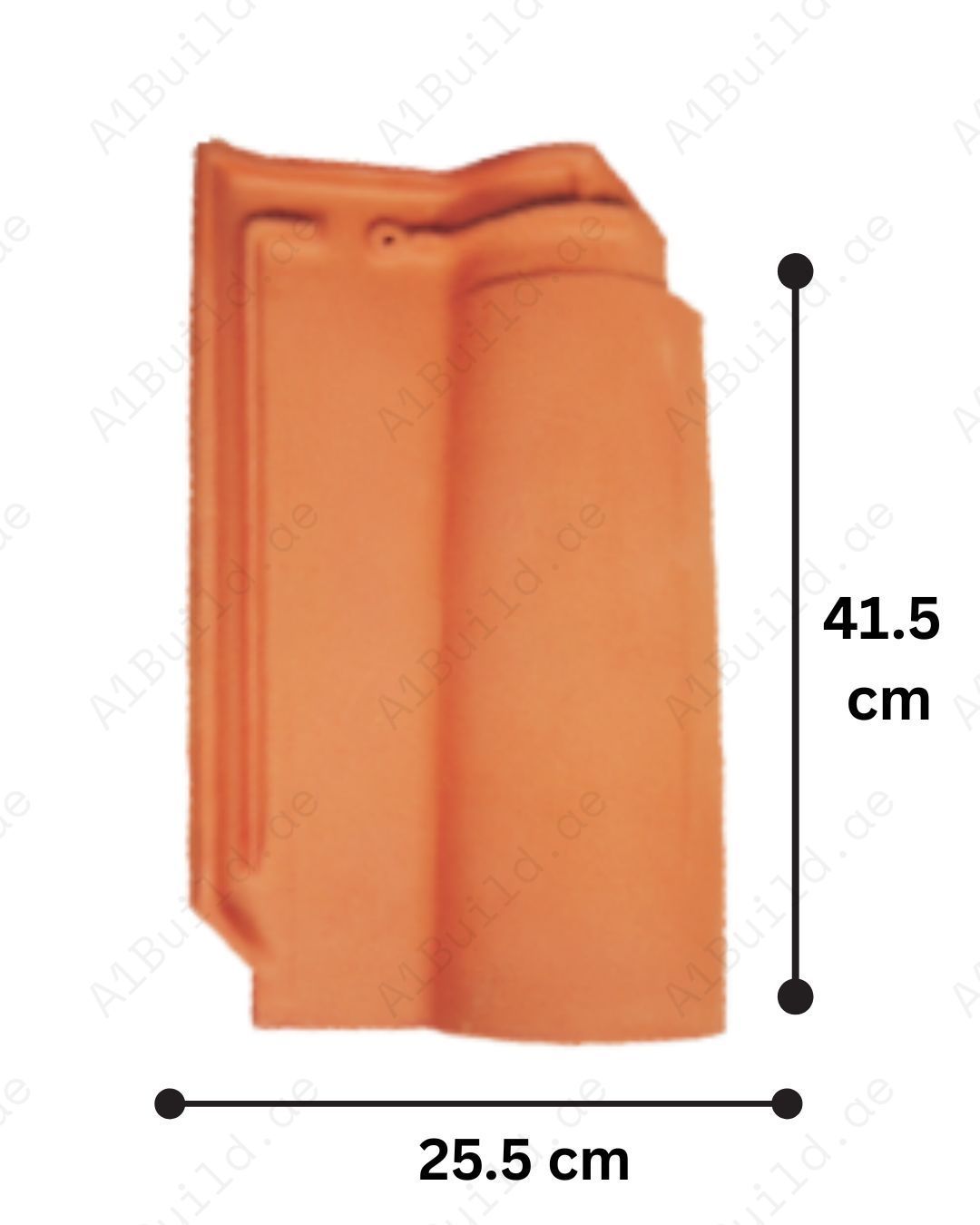 Natural Red ceramic roof tile 41.5×25.5 cm with weatherproof durability, lightweight design. Ideal for classic architecture and long-lasting roofing.