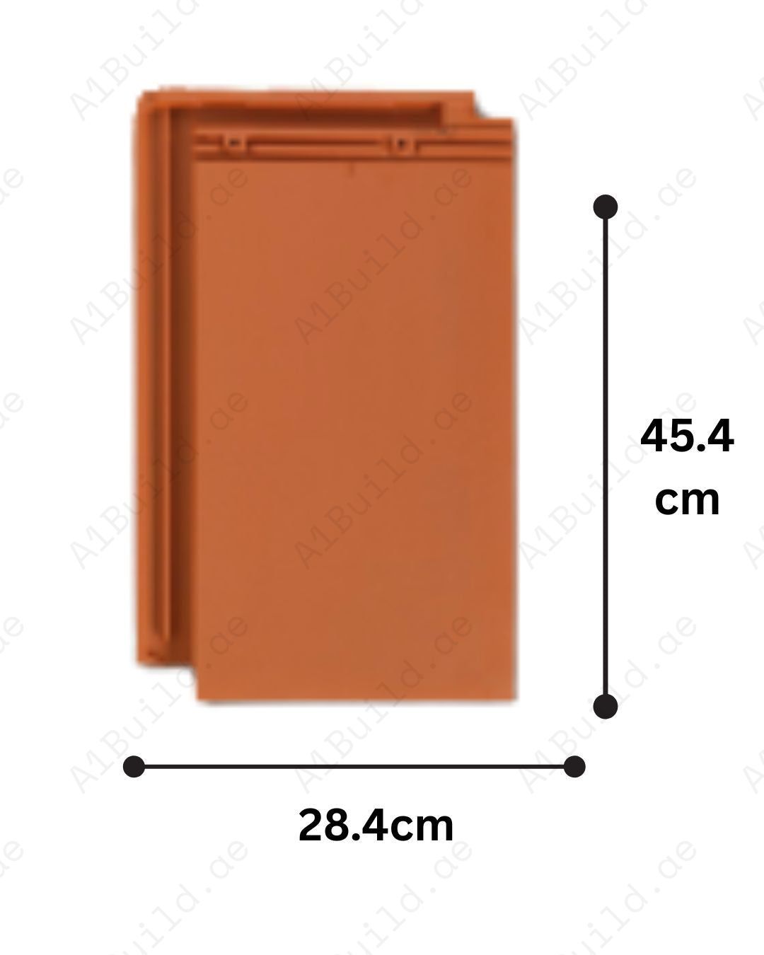 Natural Red ceramic roof tile 45.4×28.4 cm — classic color, strong durability, efficient installation for long-lasting roofs.