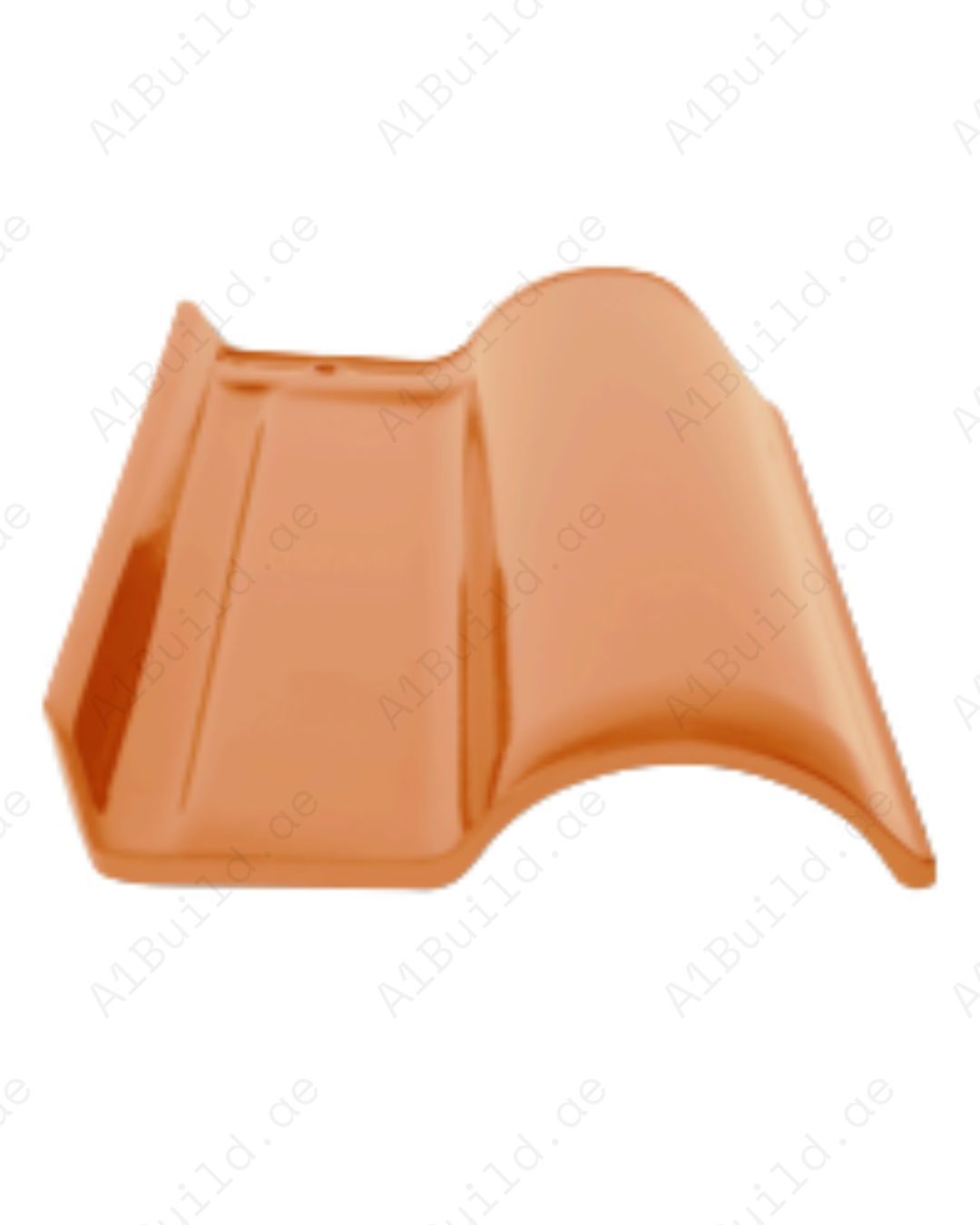 Natural Red curved ceramic roof tile 42×27 cm. 2.8kg each, 12/m². Classic design with strong weatherproof performance.
