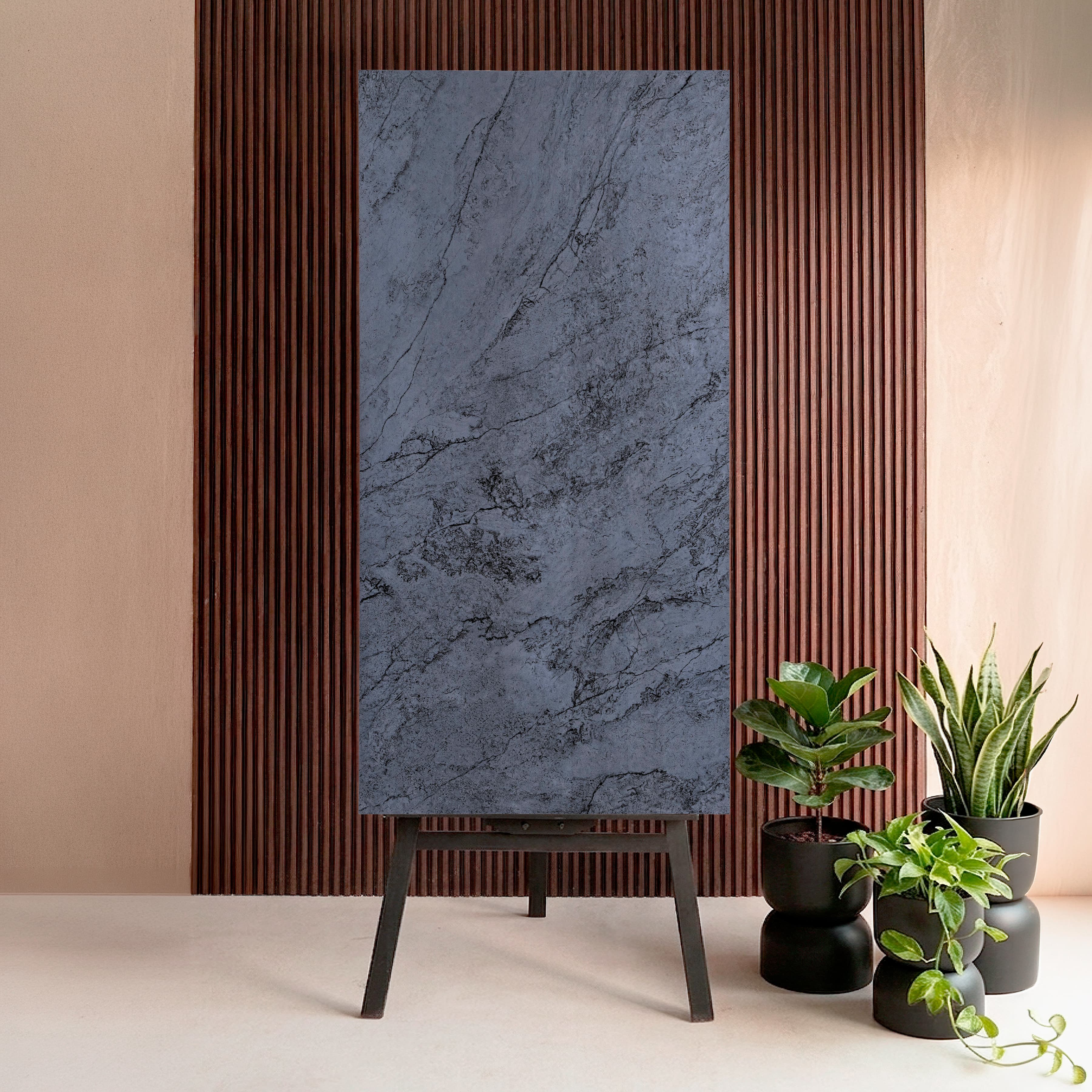 Onido Black (60X120cm 09mm Random Carving Matt Finish Porcelain Indoor Floor & Wall Tiles)
