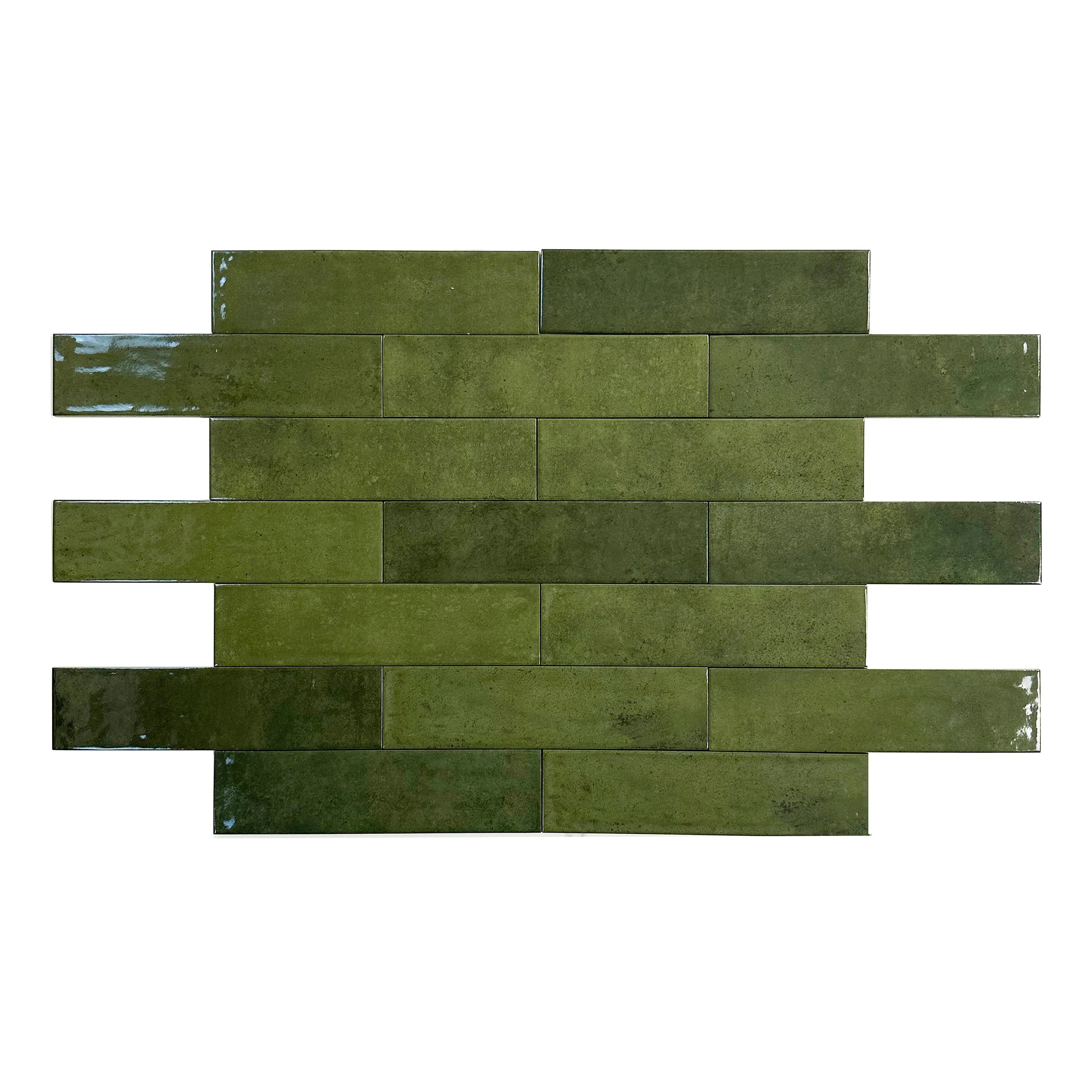 Olive Glossy Porcelain Spectrum Tile. Durable, waterproof, and scratch-resistant for indoor & outdoor walls, floors, kitchens, and high-traffic areas.