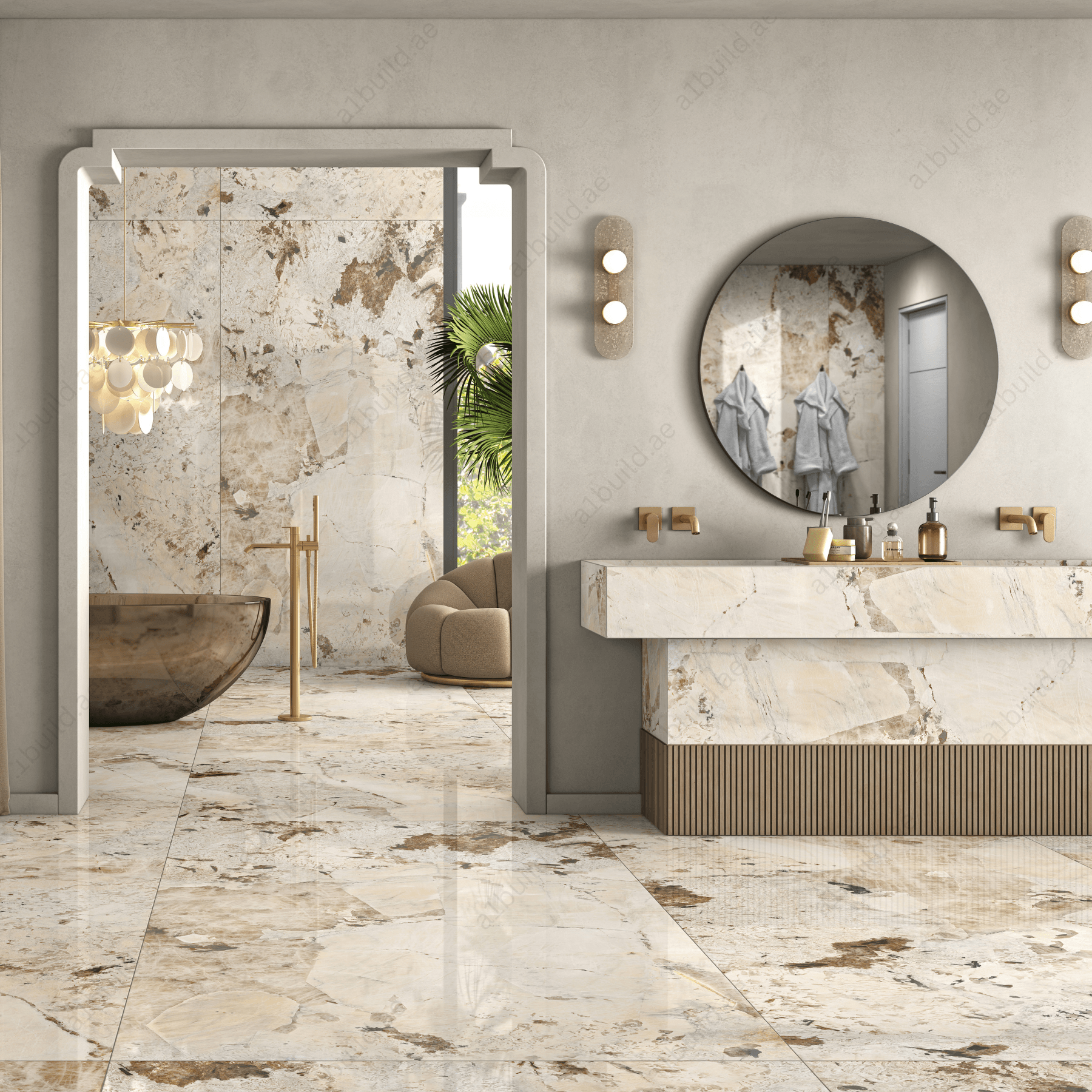 Pantagonia Natural (120X278cm High Gloss Random Porcelain Slabs)