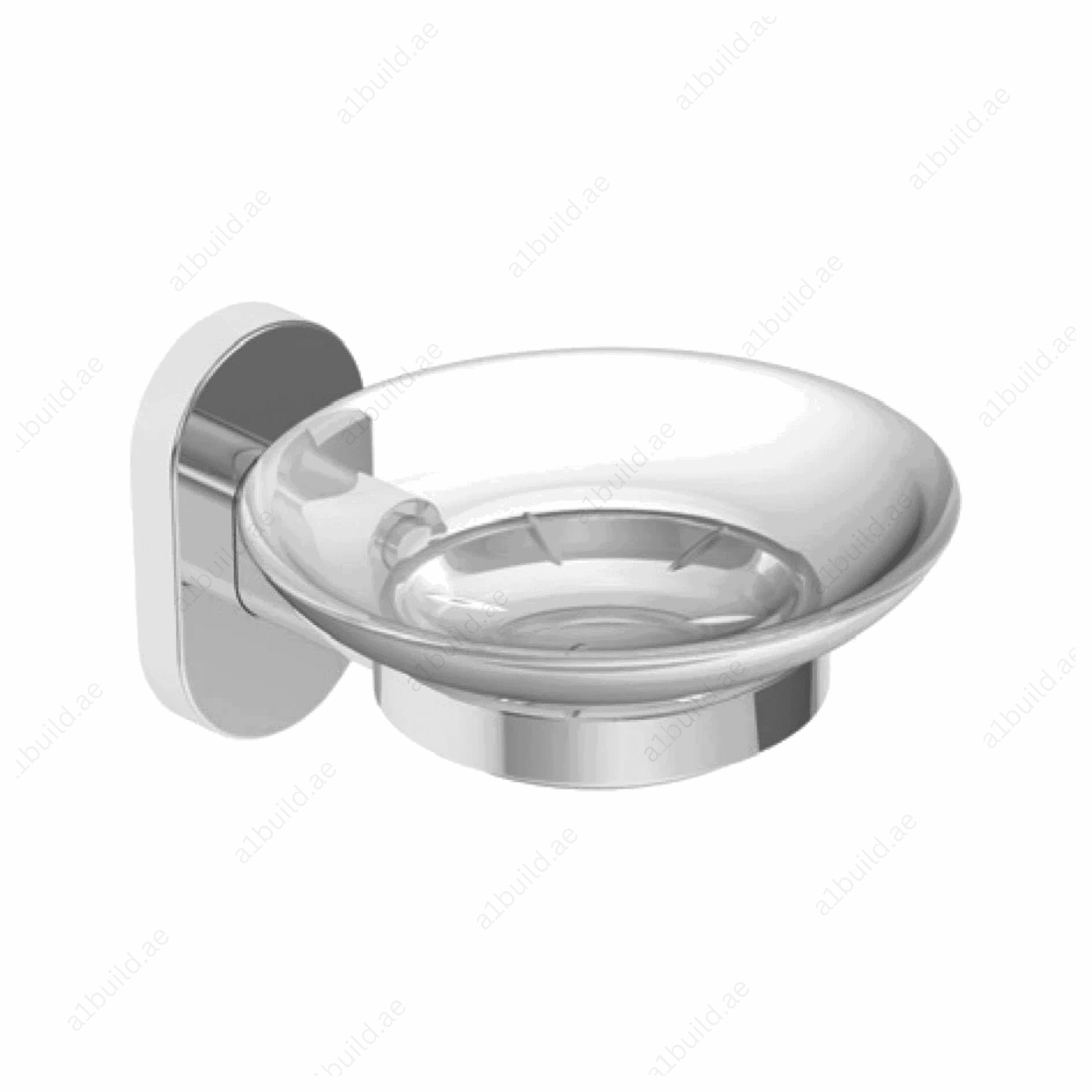 PASSION Brass Soap Dish with Transparent Glass - Chrome Wall-Mounted Holder