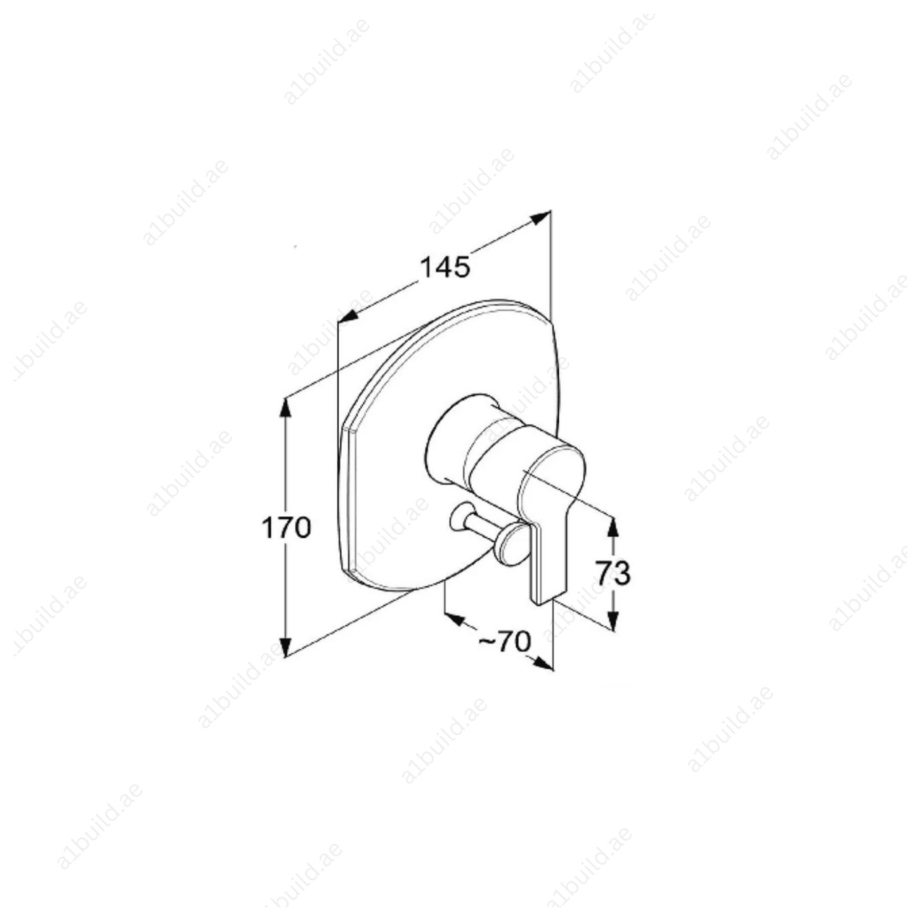 PASSION Concealed Single Lever Bath and Shower Mixer Trim Set Chrome Finish