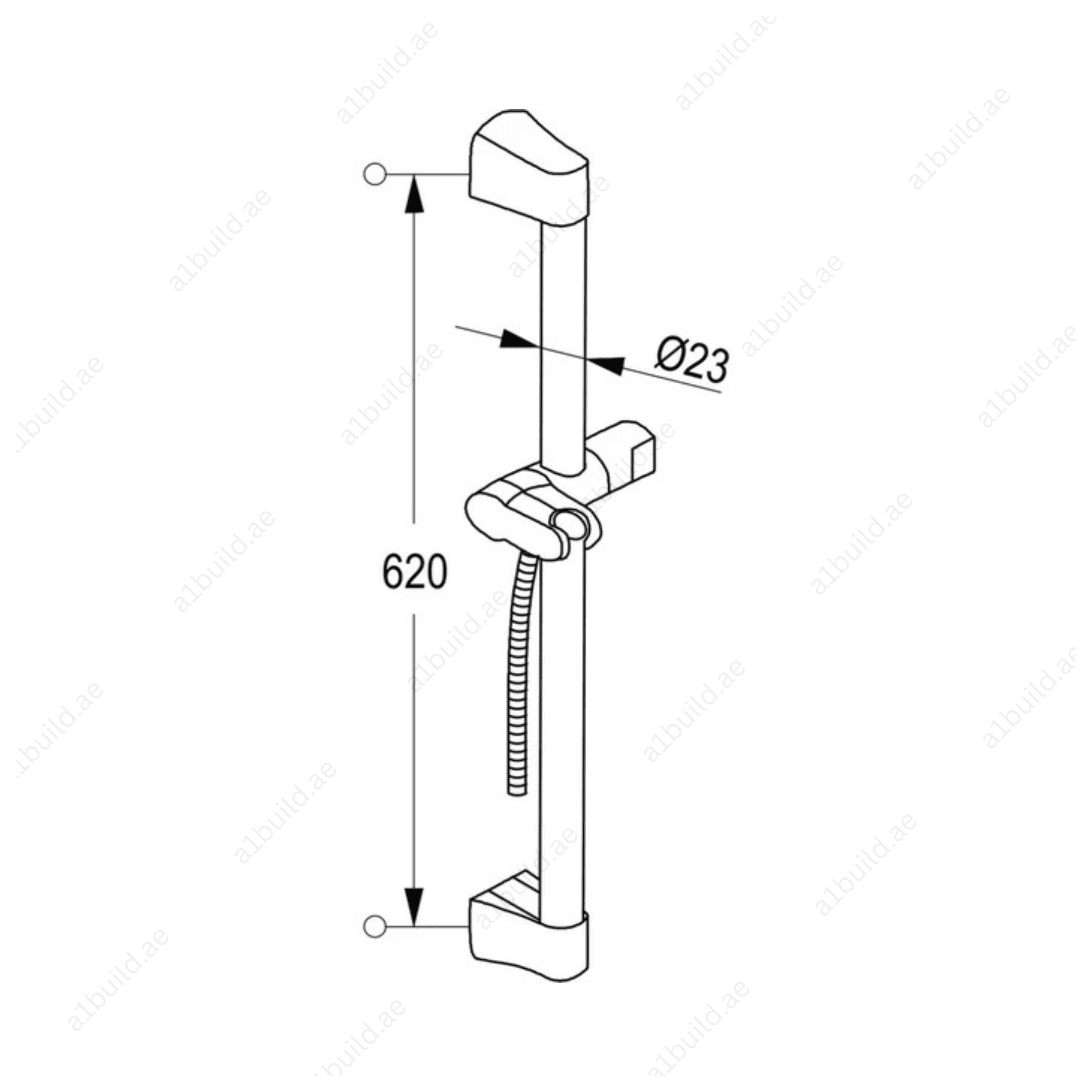 PASSIONWallRail_ChromeFinish_AdjustableSlider_ShowerHose_3