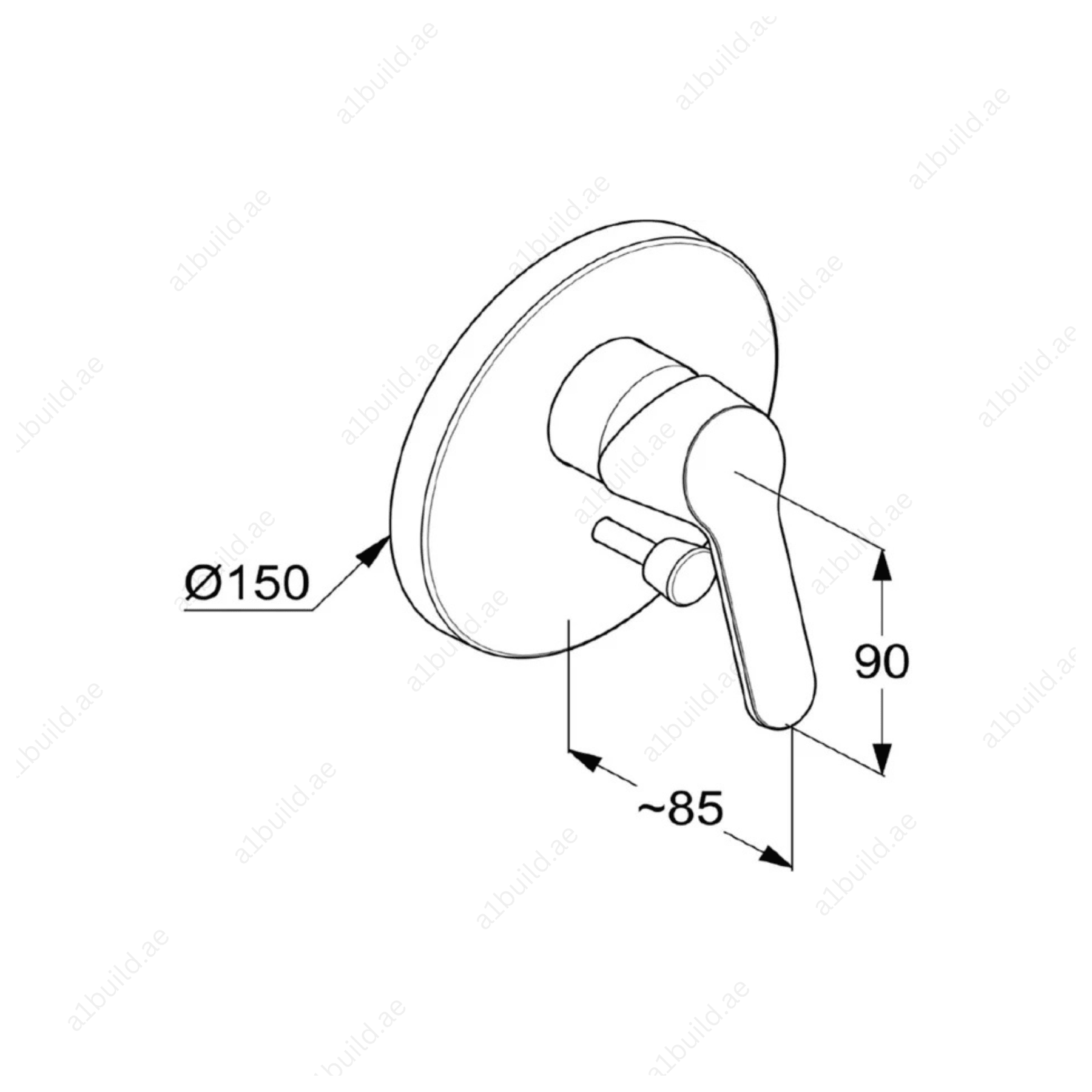 PEAK Concealed Single Lever Bath and Shower Mixer Trim Set