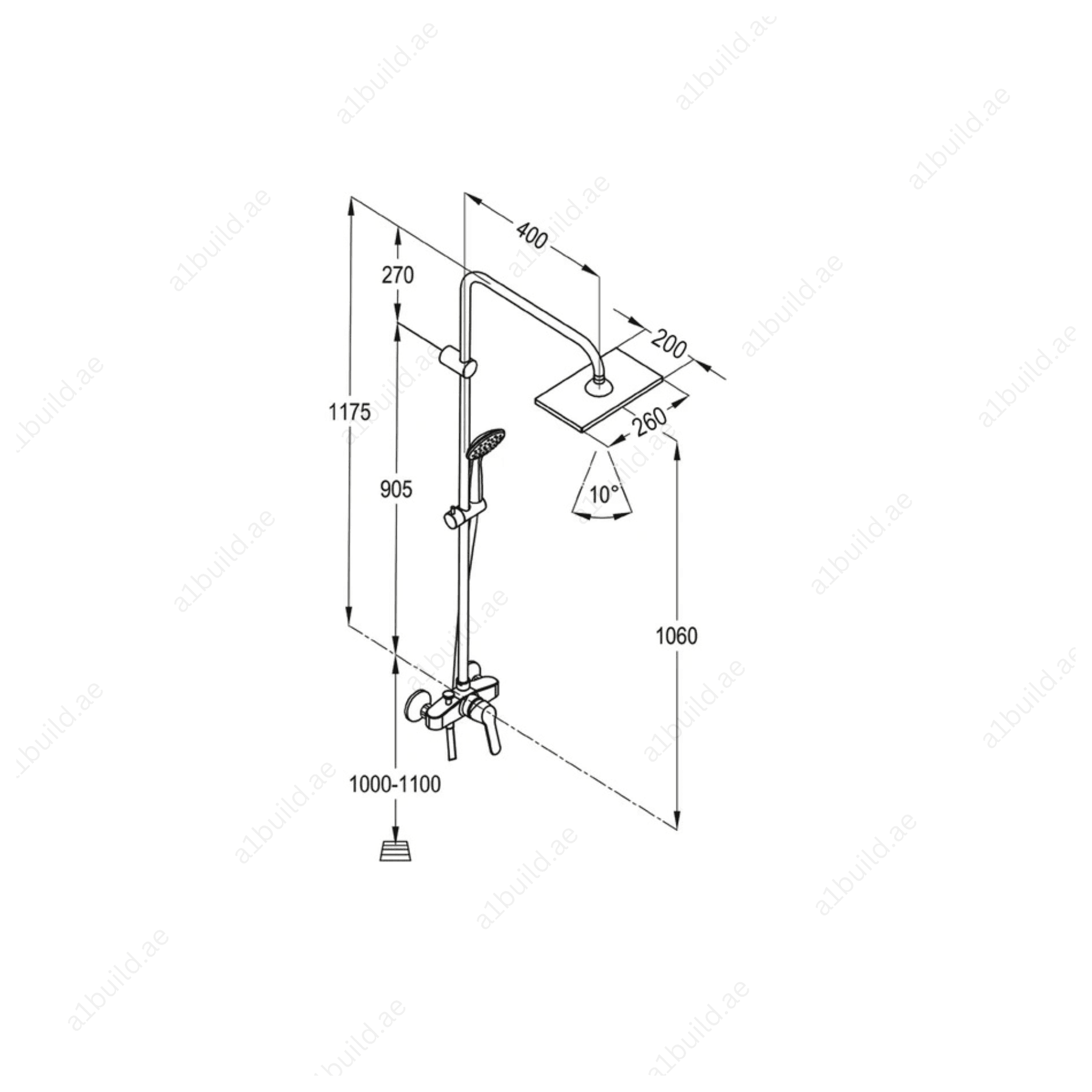 PEAK Single Lever Bath and Shower Mixer | Chrome Finish with Flow Regulator