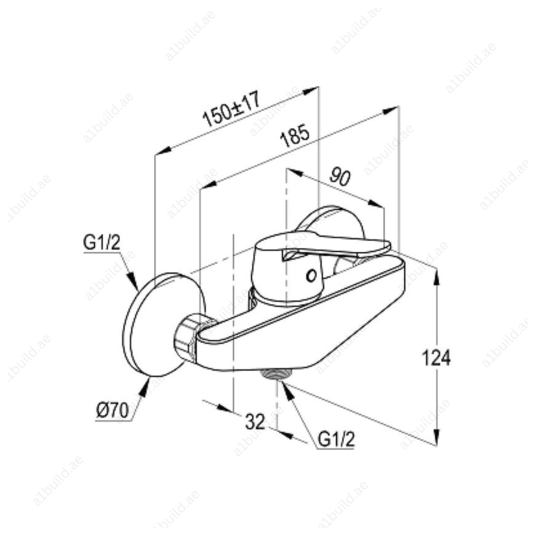 PEAK Single Lever Shower Mixer | Chrome Finish with Flow Regulator