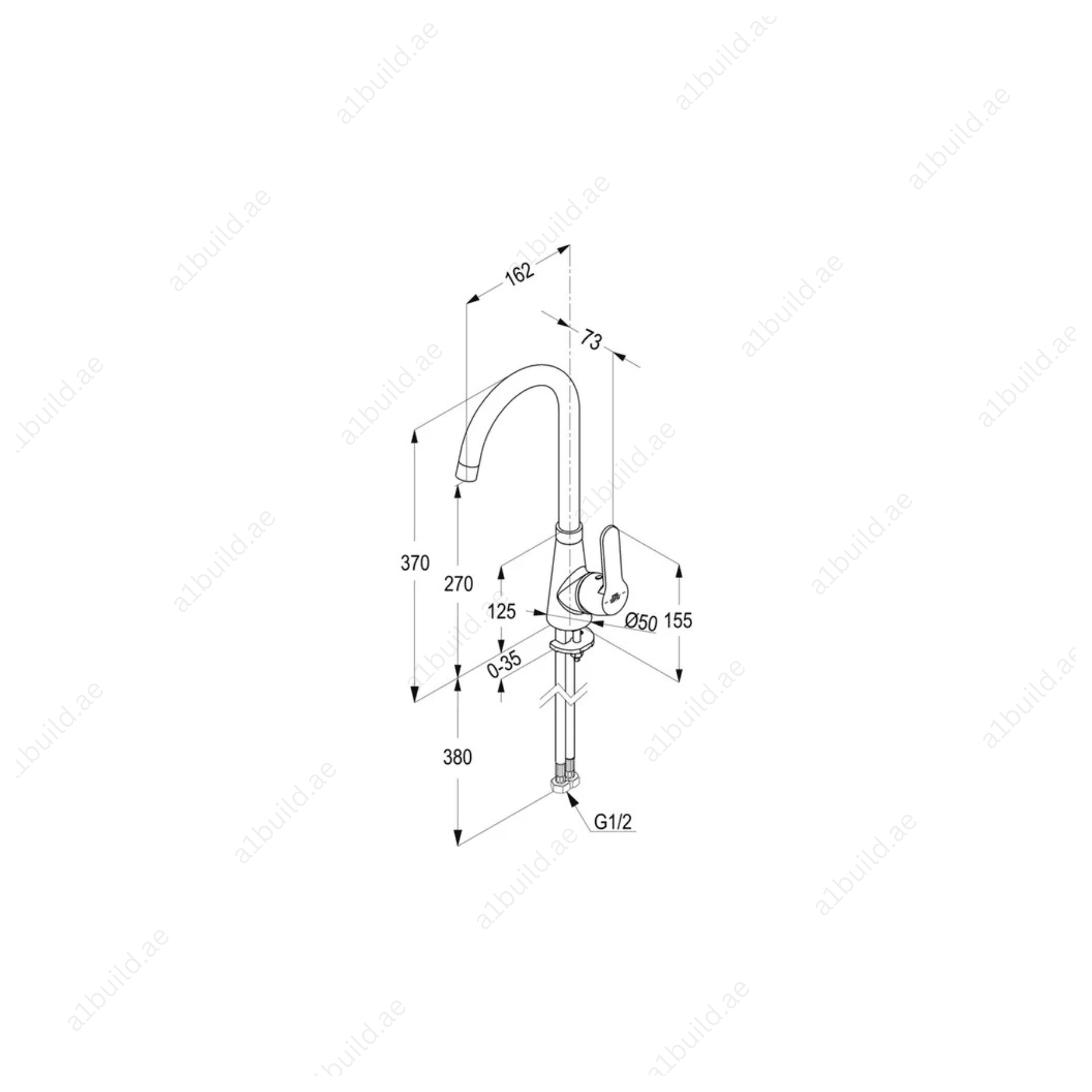 PEAK Single Lever Sink Mixer | Chrome Finish & Swivel U Spout