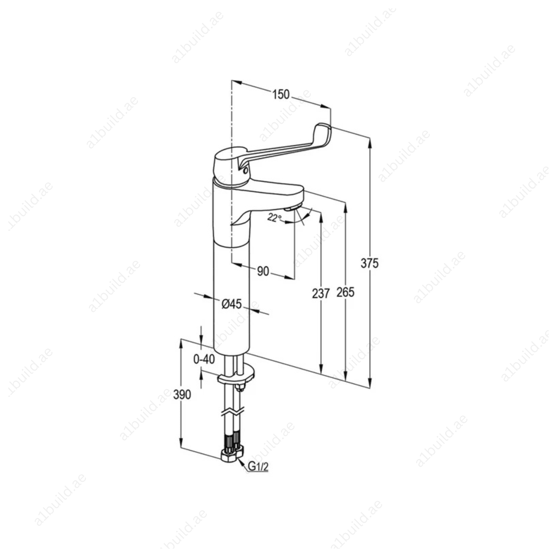 PEAK Medicare High-Raised Single Lever Basin Mixer DN 15