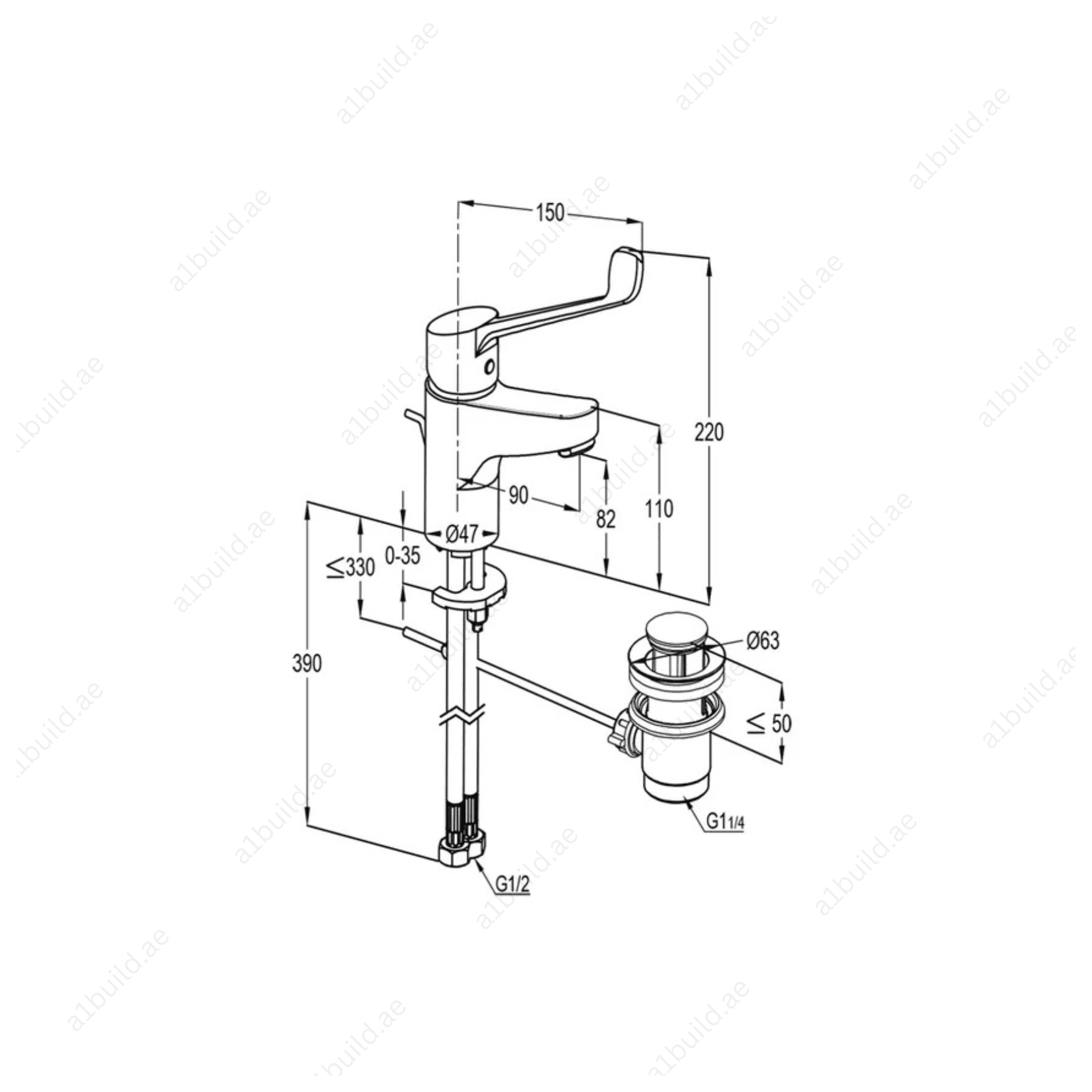 PEAK Medicare Single Lever Basin Mixer for Clinics