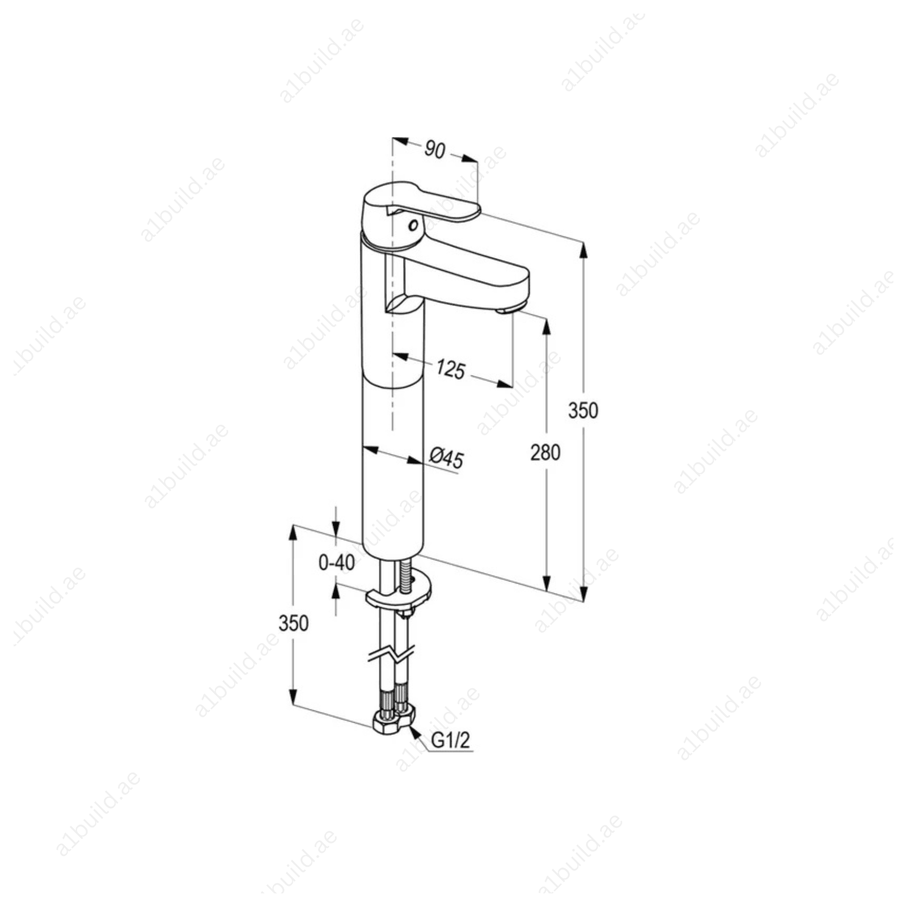 PEAK Single Lever High-Raised XL Basin Mixer – Perfect for Counter-Top Basins