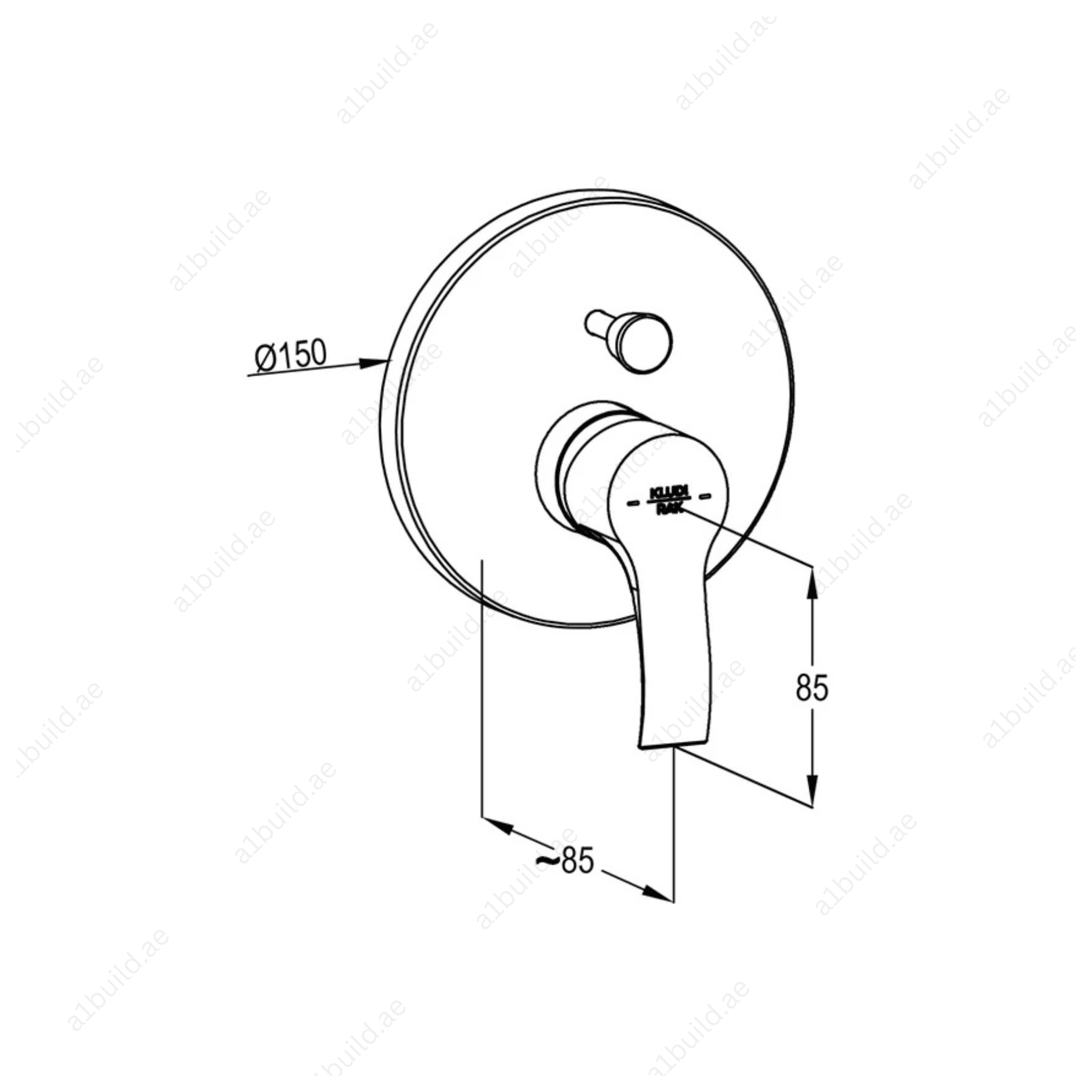 PETRA Concealed Single Lever Bath and Shower Mixer Trim Set Chrome