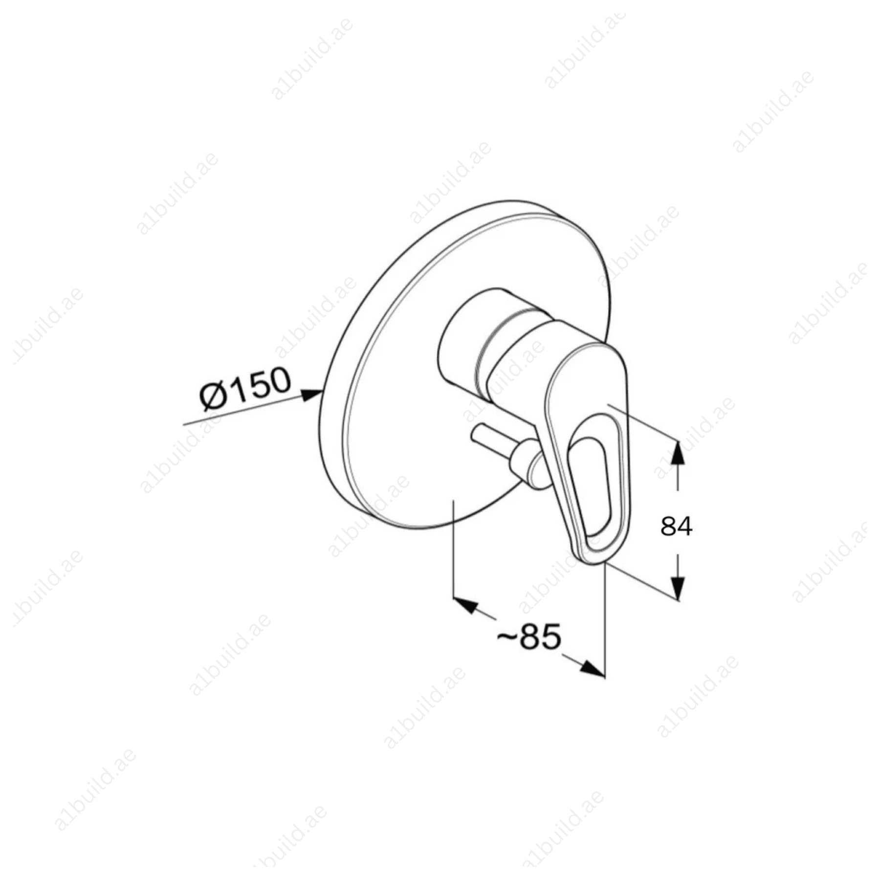 POLO Concealed Single Lever Bath and Shower Mixer Trim Set