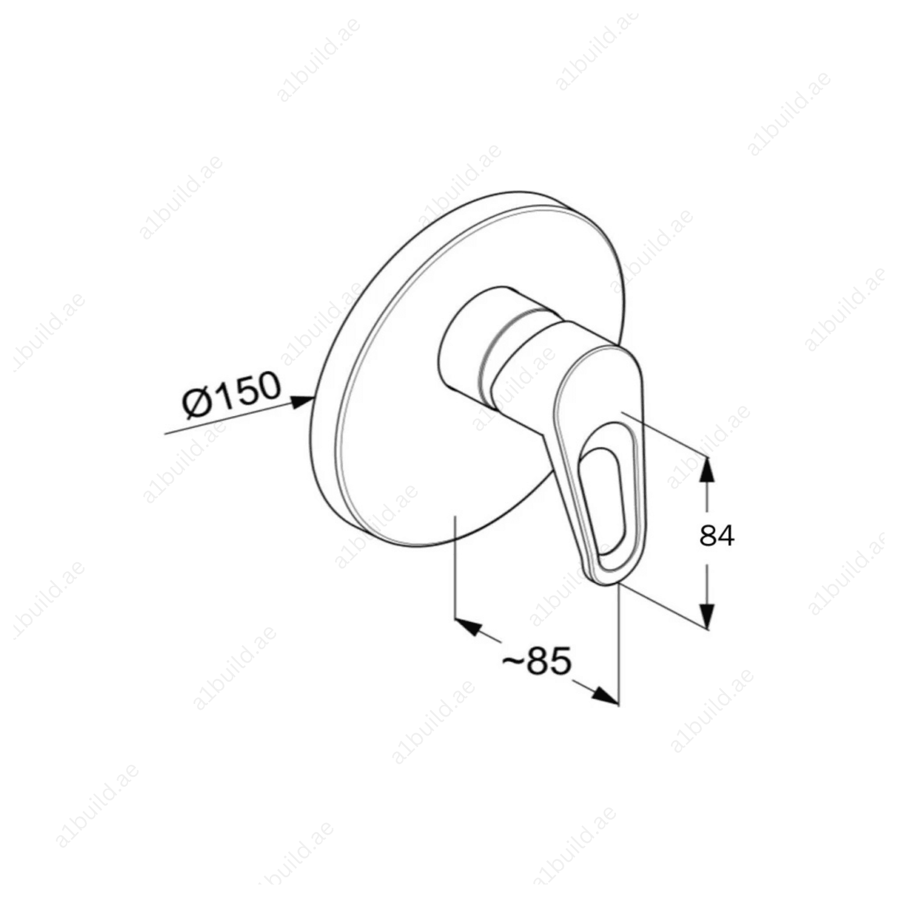 POLO Concealed Single Lever Shower Mixer Trim Set | Chrome,Pre-Installation Compatible