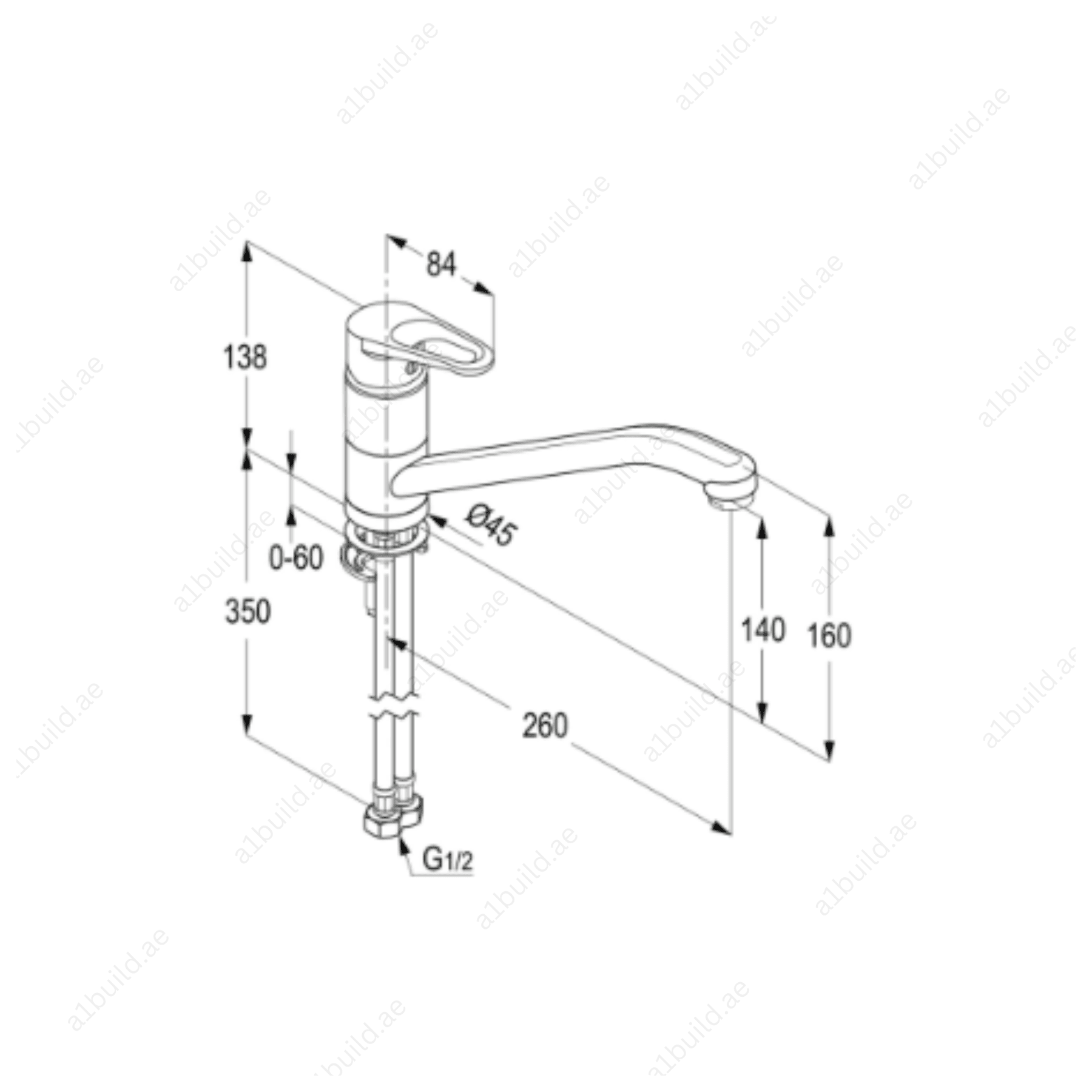 POLO Single Lever Sink Mixer | Chrome Finish & Swivel Spout 260mm