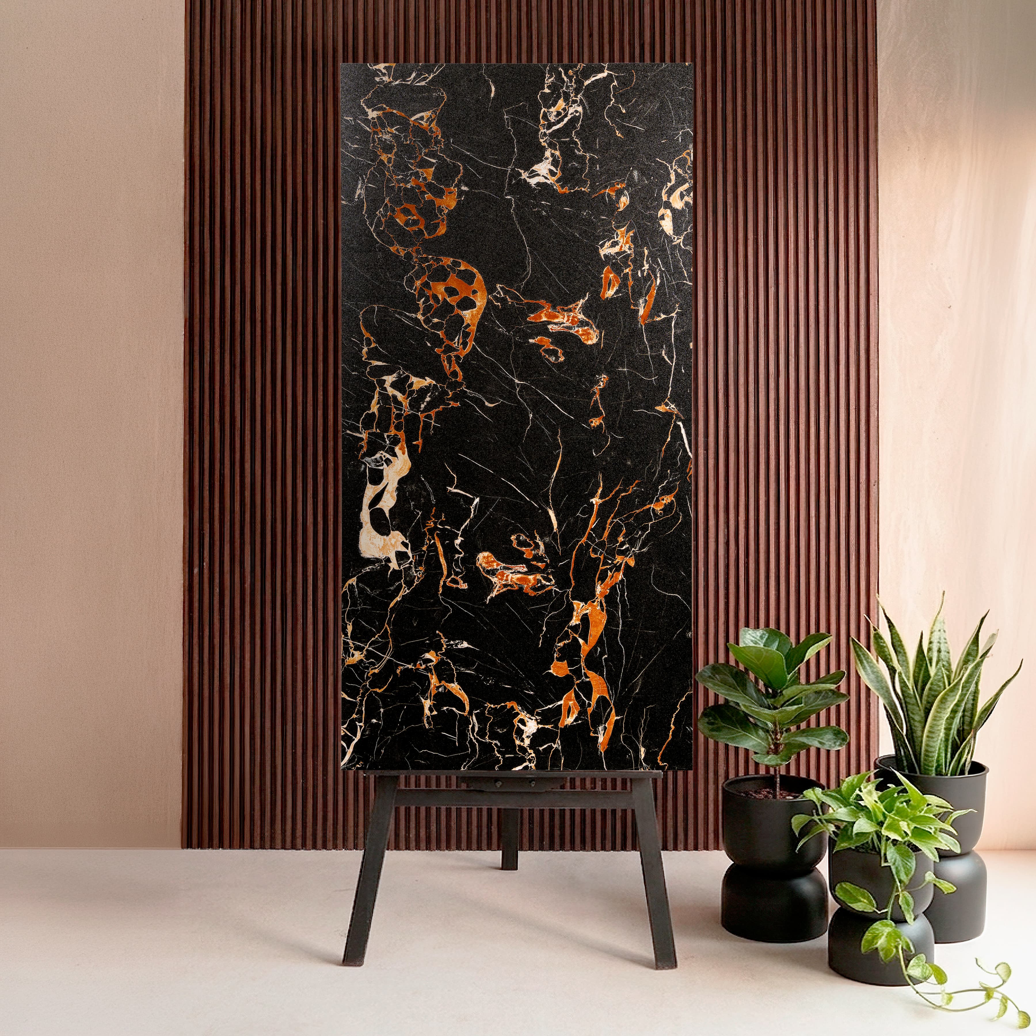 Portoro Gold Marble Look Porcelain Tile 60x120cm – 9mm Thickness