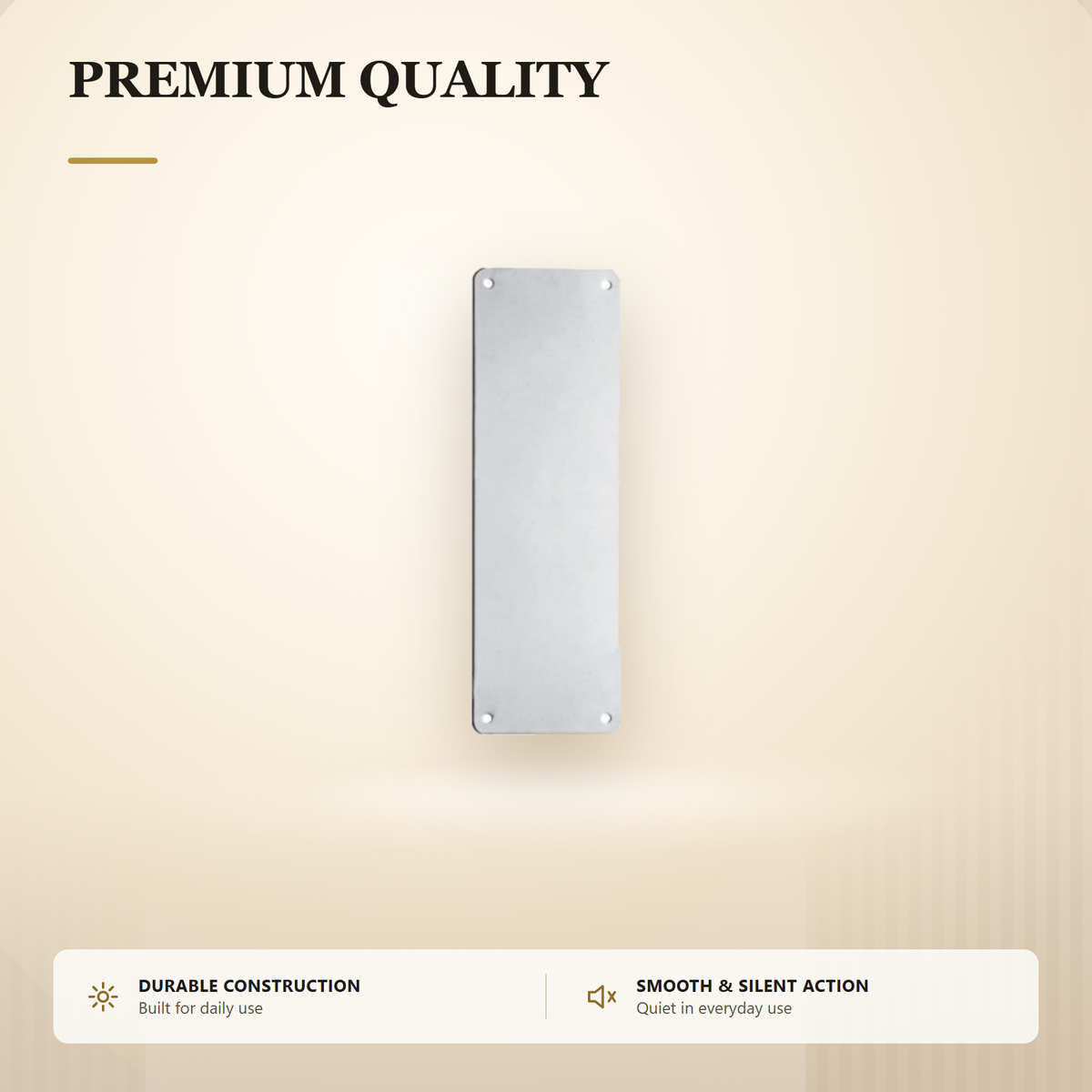 PP.200.300x100.SS premium stainless steel push plate from the Stainless Steel Door Handle Series. 100 x 300 mm stainless steel push plate, Blank, no marking. Built for smooth, reliable everyday use.