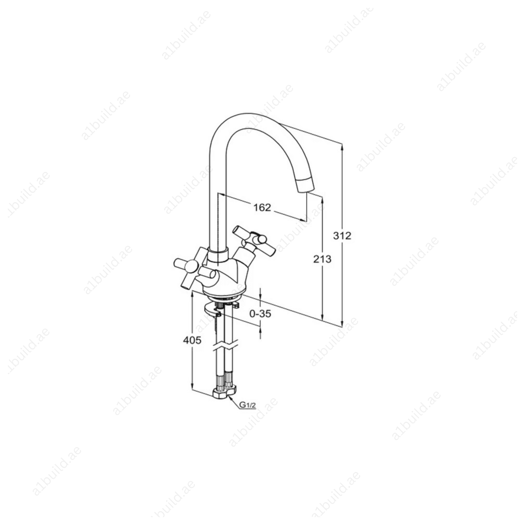 PREMIER X Dual Controlled Sink Mixer | Metal Handle & Swivel U Spout