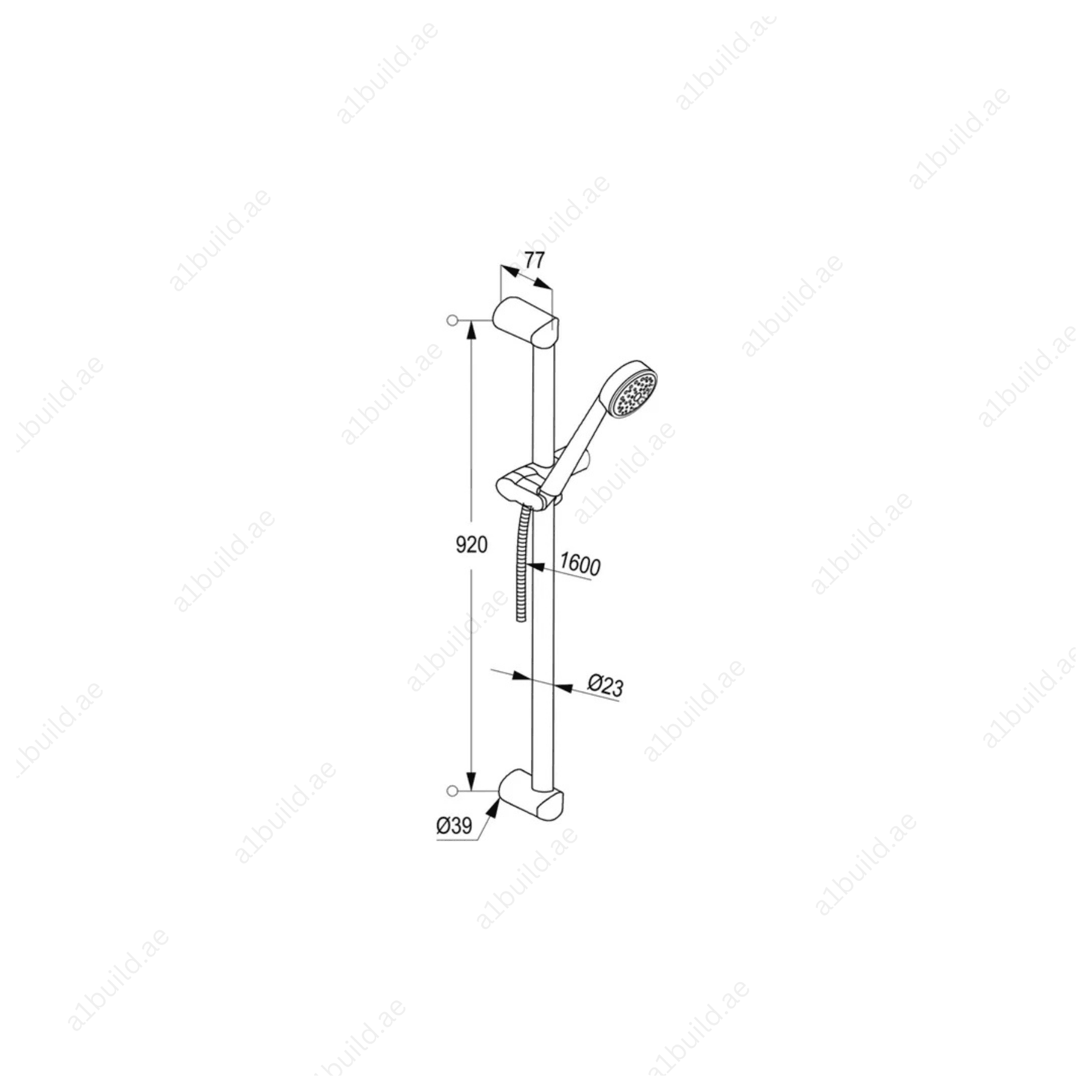 PRIME 1S Shower Set Chrome Quick Lime Deposit Cleaning System