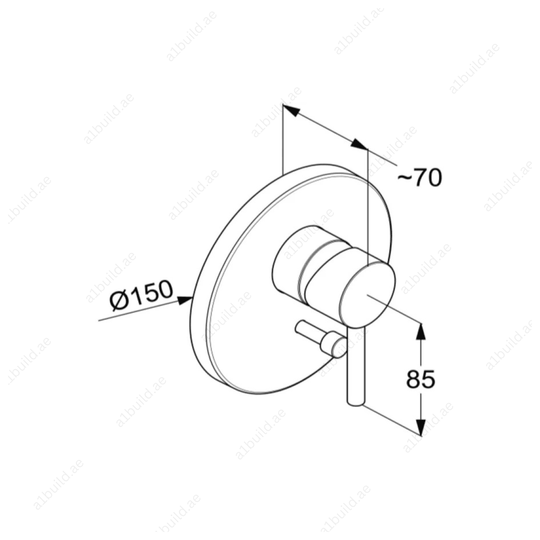 PRIME Concealed Single Lever Bath and Shower Mixer Trim Set | Chrome Finish