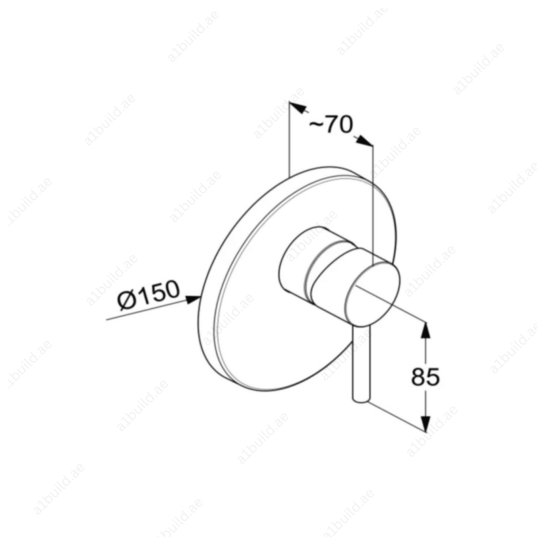 PRIME Concealed Single Lever Shower Mixer Trim Set | Chrome