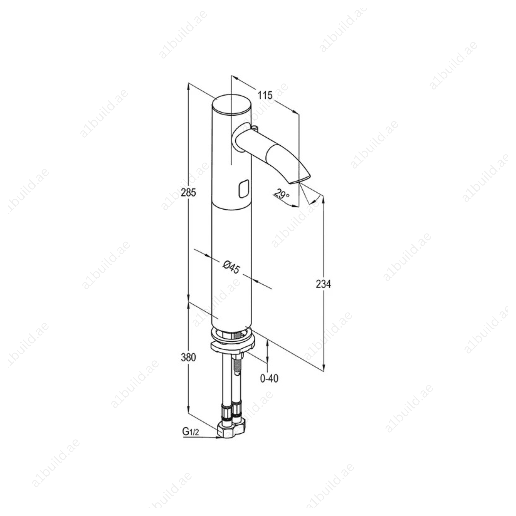 PRIME Electronic Controlled High-Raised Basin Mixer for Counter-Top Basins