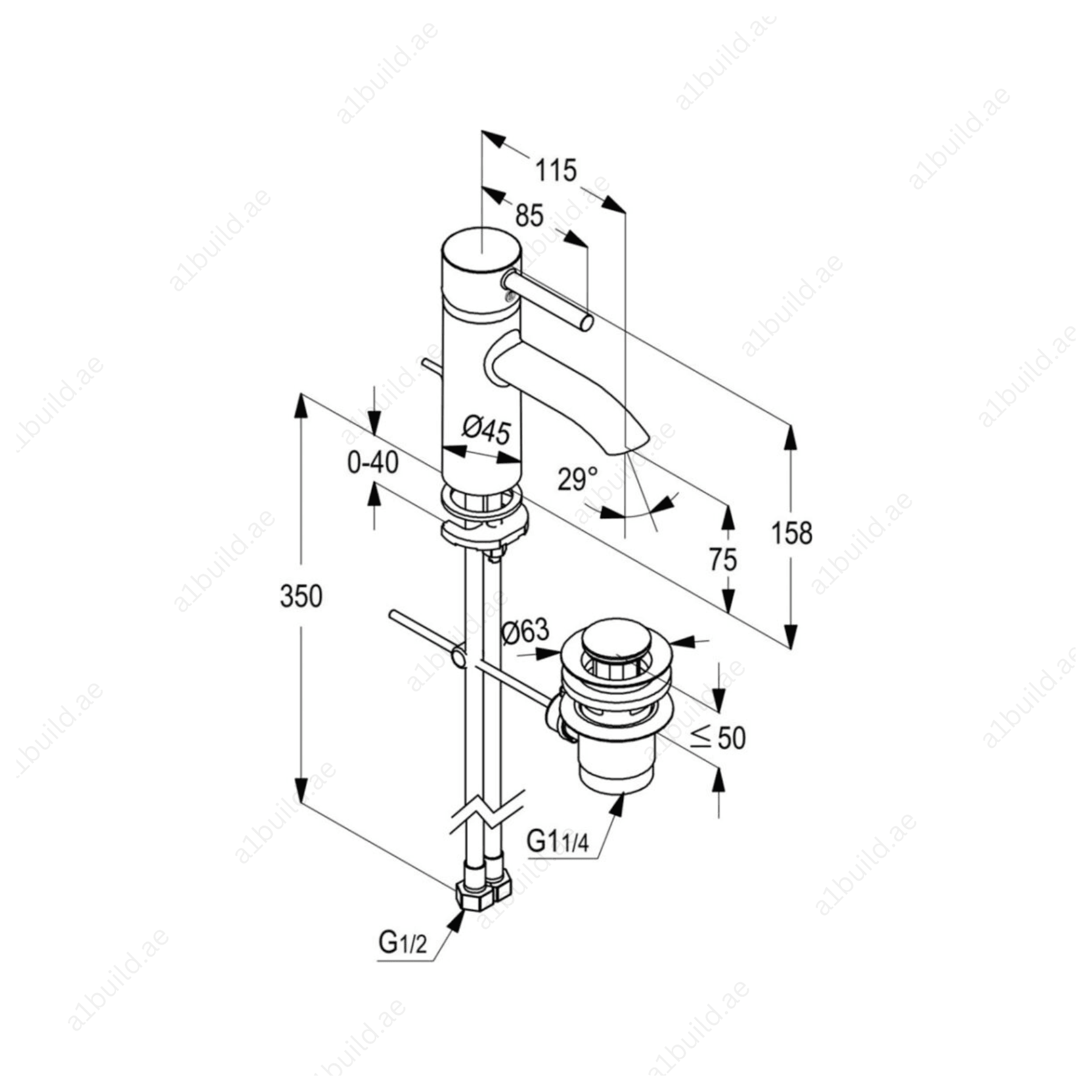 PRIME Single Lever Basin Mixer 1.0 GPM Flow Rate