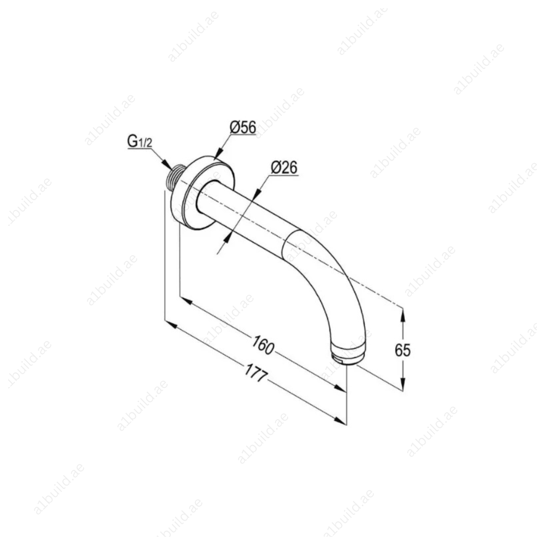 PRIME Wall-Mounted Bath Spout - Chrome