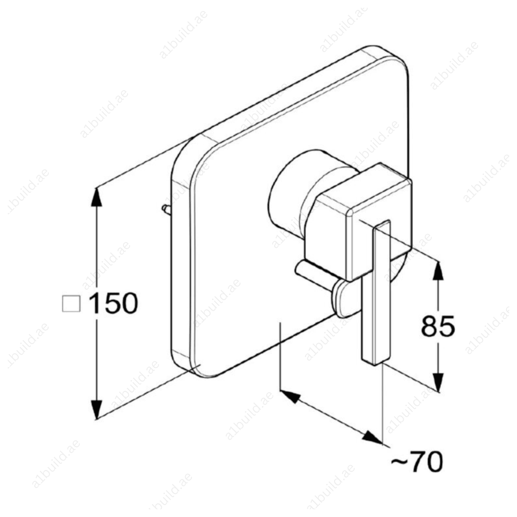 PROFILE Concealed Single Lever Bath and Shower Mixer Trim Set | Chrome