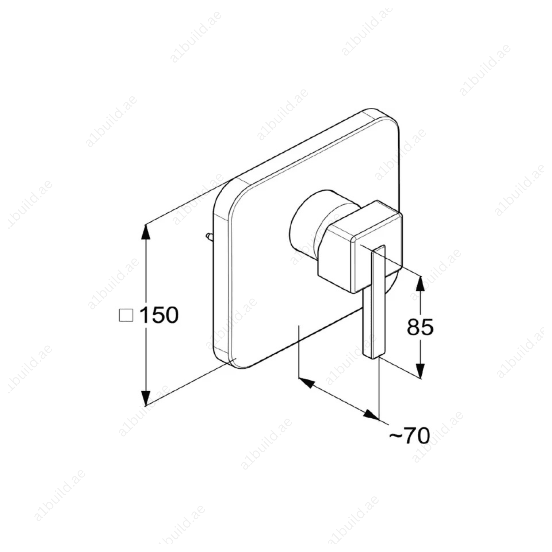 PROFILE Concealed Single Lever Shower Mixer Trim Set | Chrome