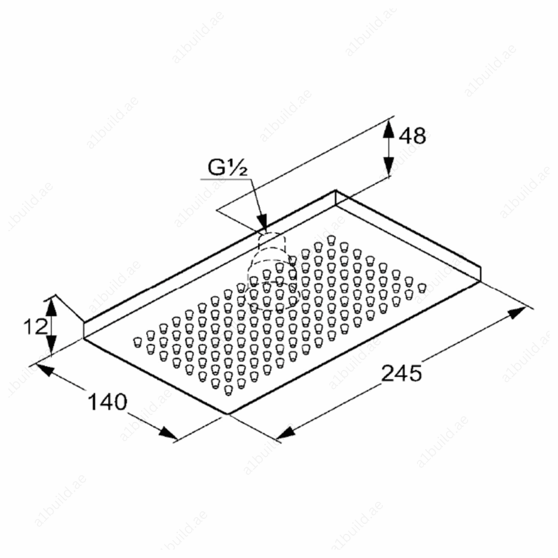 PROFILEOverheadShowerChrome245mmx140mmwithBallJointandCleaningSystem_3