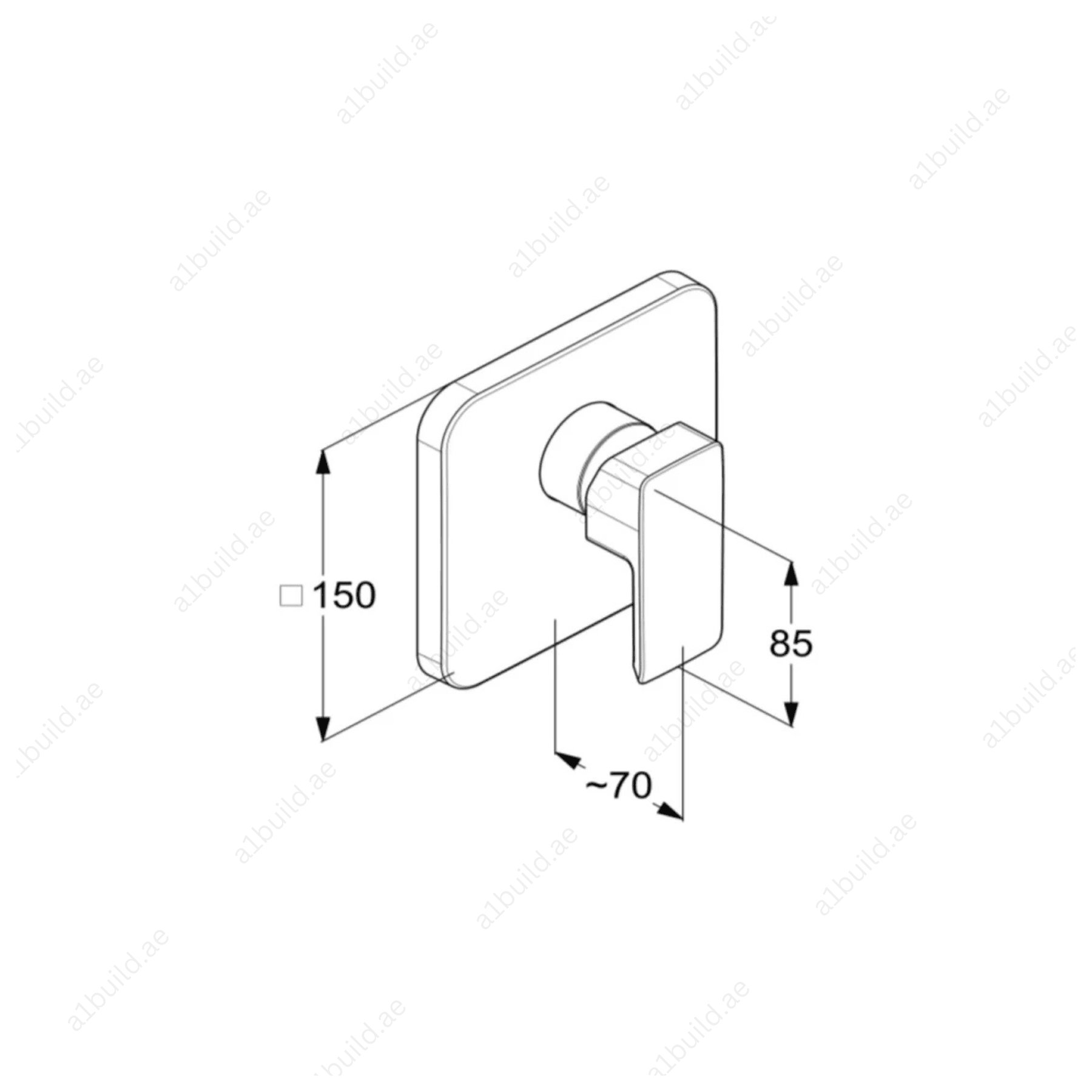 PROFILE STAR Concealed Single Lever Shower Mixer Trim Set | Chrome