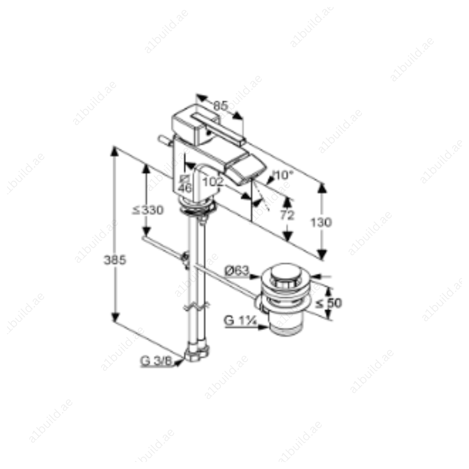 PROFILE STAR Single Lever Bidet Mixer - Chrome Finish