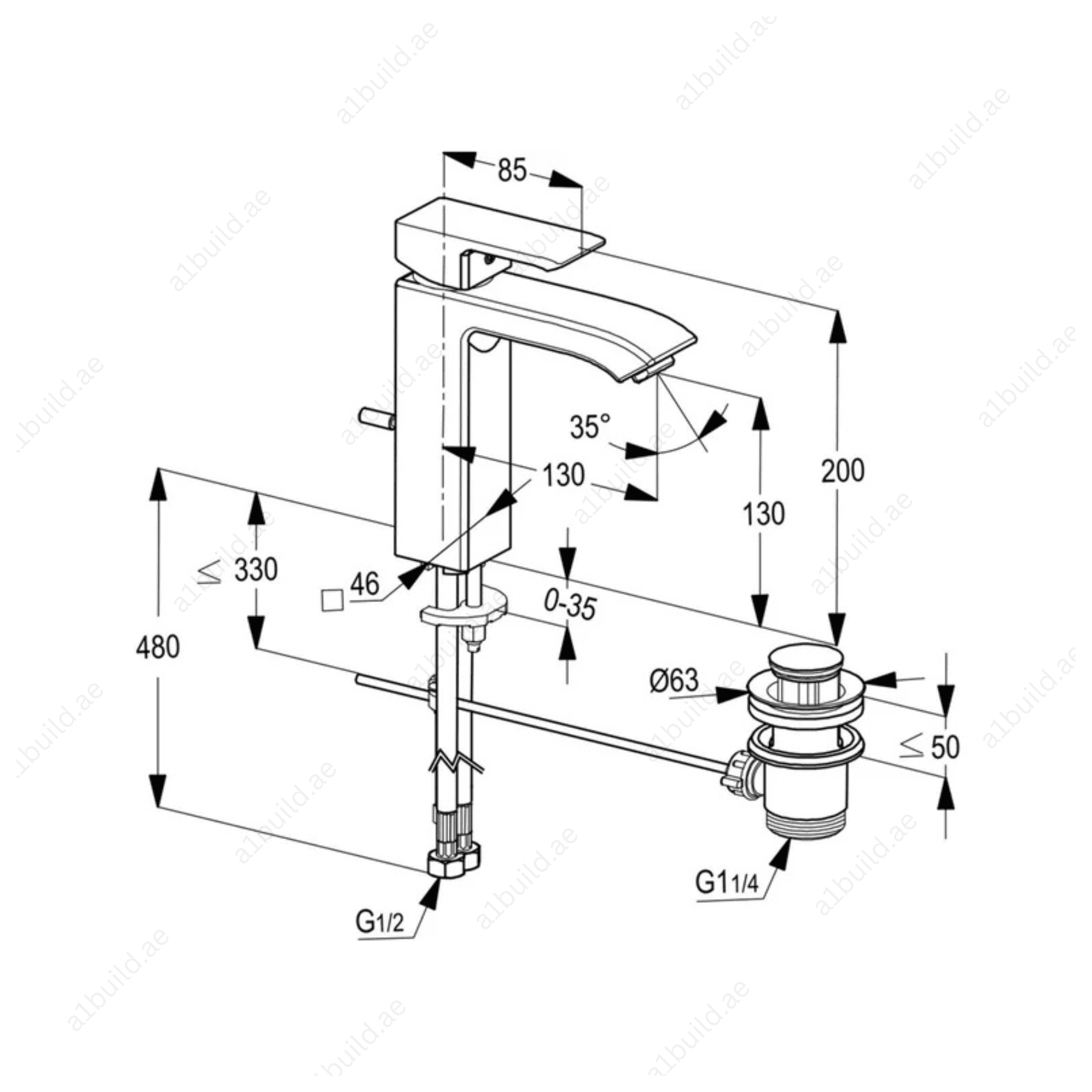 PROFILE STAR XL Basin Mixer – Chrome, 1.0 gpm Flow with PCA Aerator