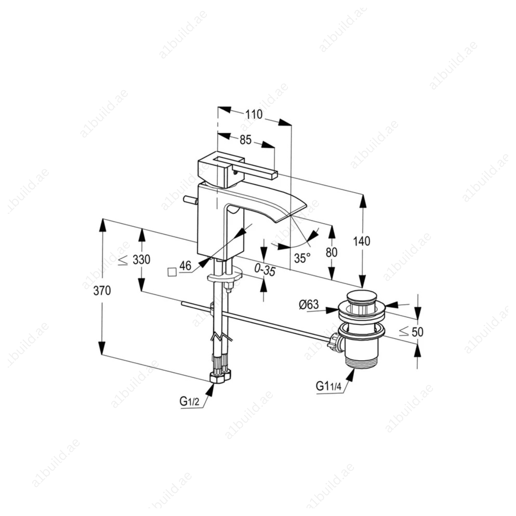 PROFILE Single Lever Basin Mixer – Chrome Finish with Pop-Up Waste