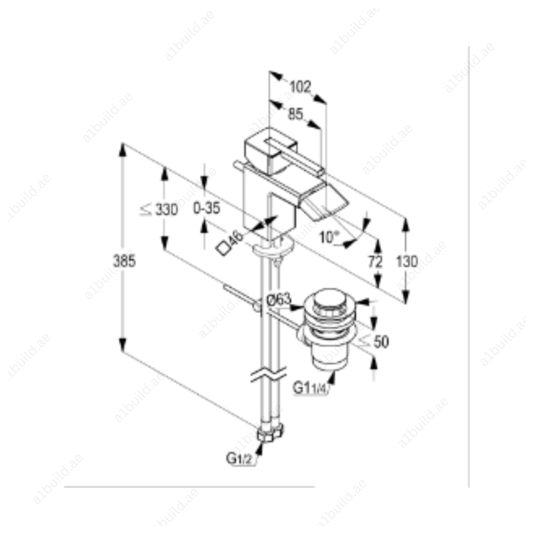 PROFILE Single Lever Bidet Mixer - Chrome Finish