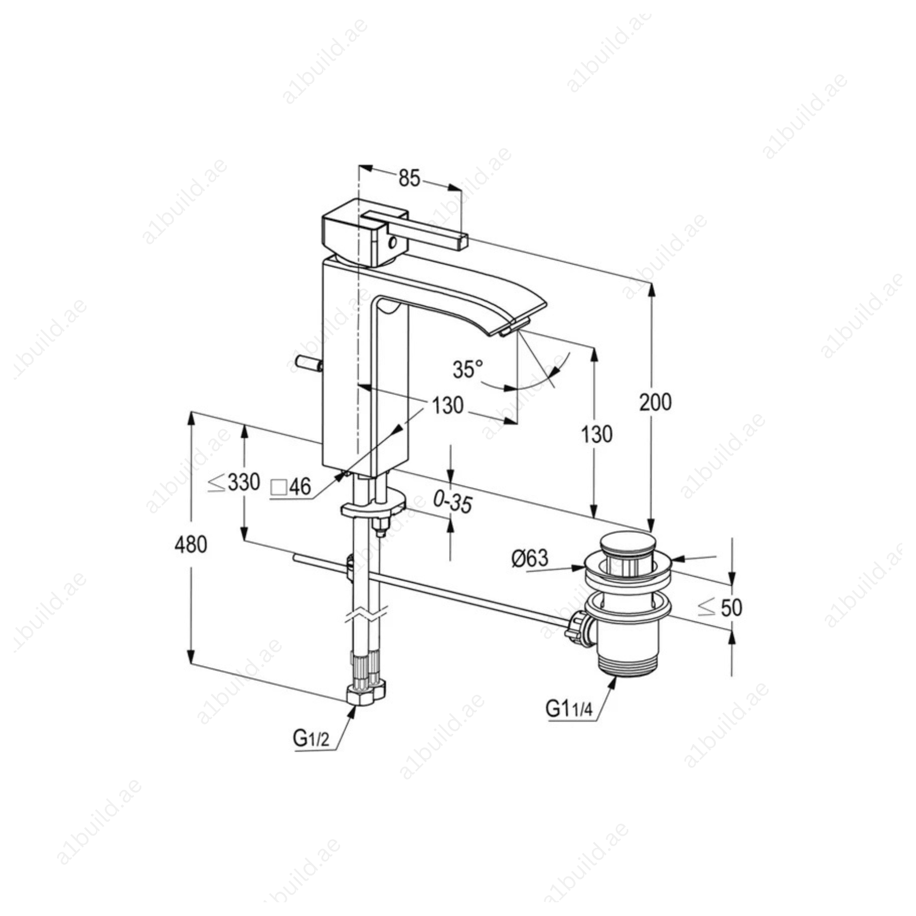 PROFILE XL Single Lever Basin Mixer Chrome | 3.8 L/min Flow Rate