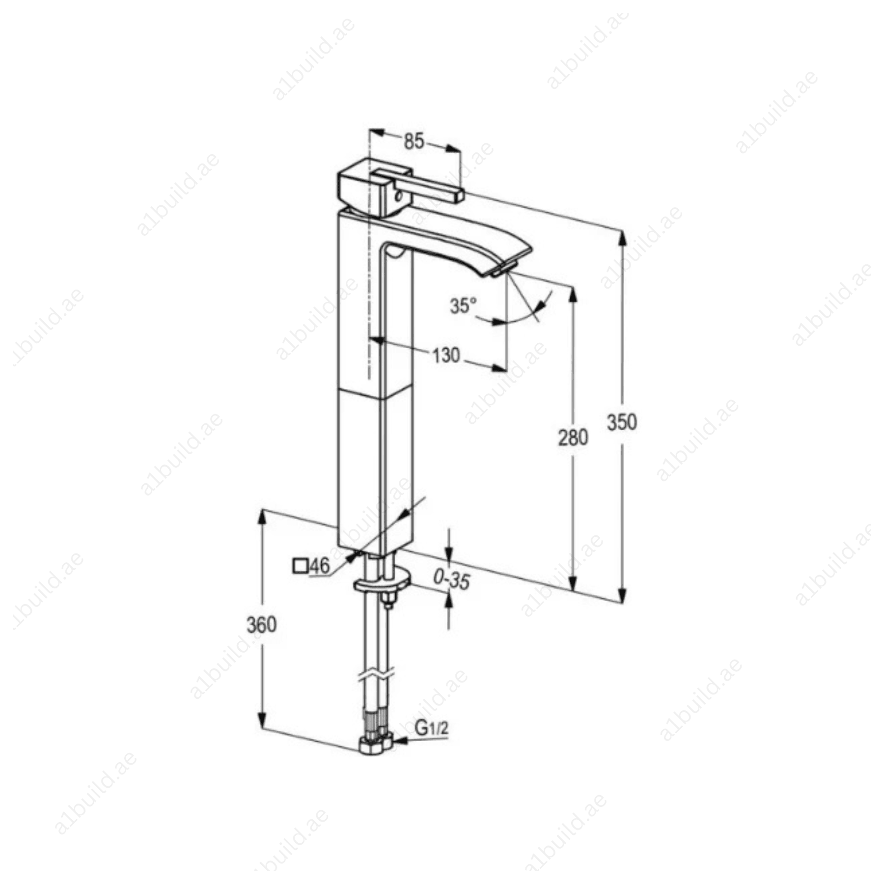 PROFILE Single Lever High-Raised XL Basin Mixer - Chrome