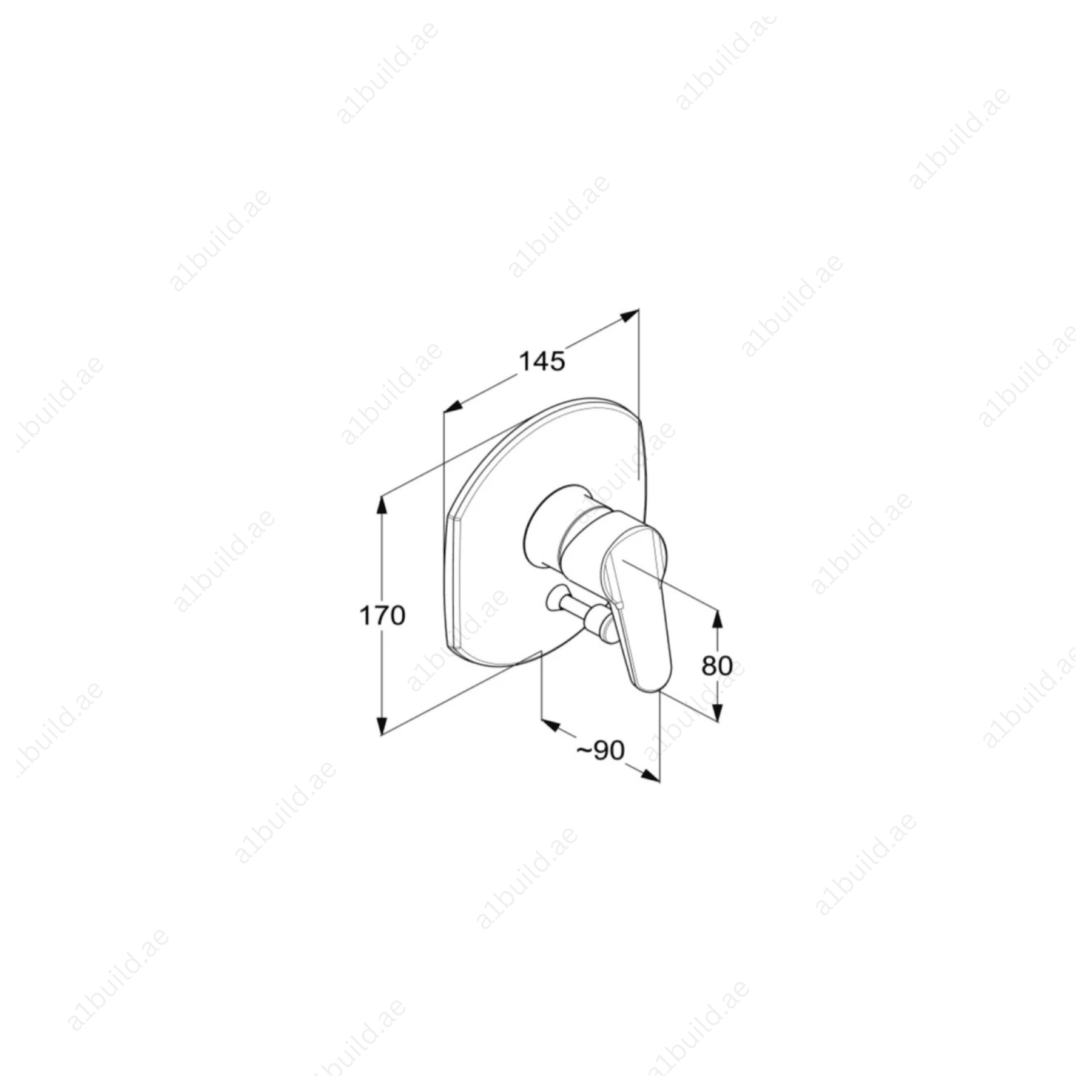 PROJECT Concealed Single Lever Bath and Shower Mixer Trim Set | Chrome Finish