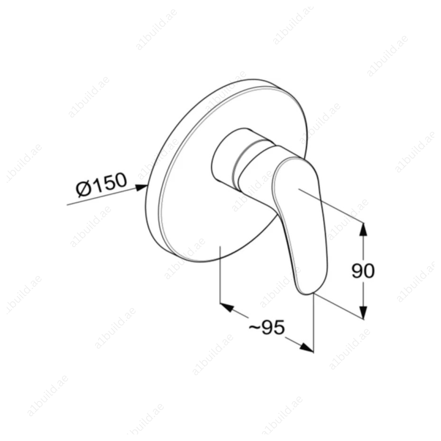 PROJECT Concealed Single Lever Shower Mixer Trim Set | Chrome Finish