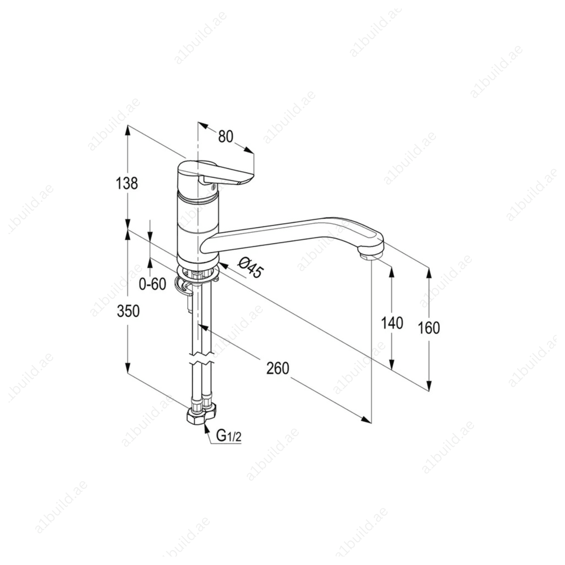 PROJECT Single Lever Sink Mixer | Chrome, 360° Swiveling Spout