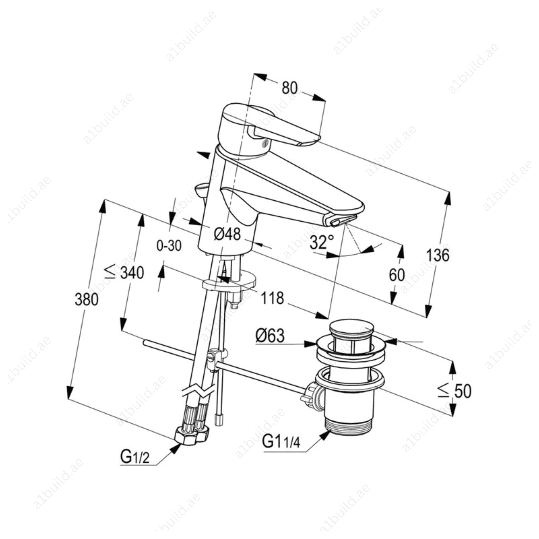 PROJECT Single Lever Basin Mixer – Chrome Finish with Pop-Up Waste