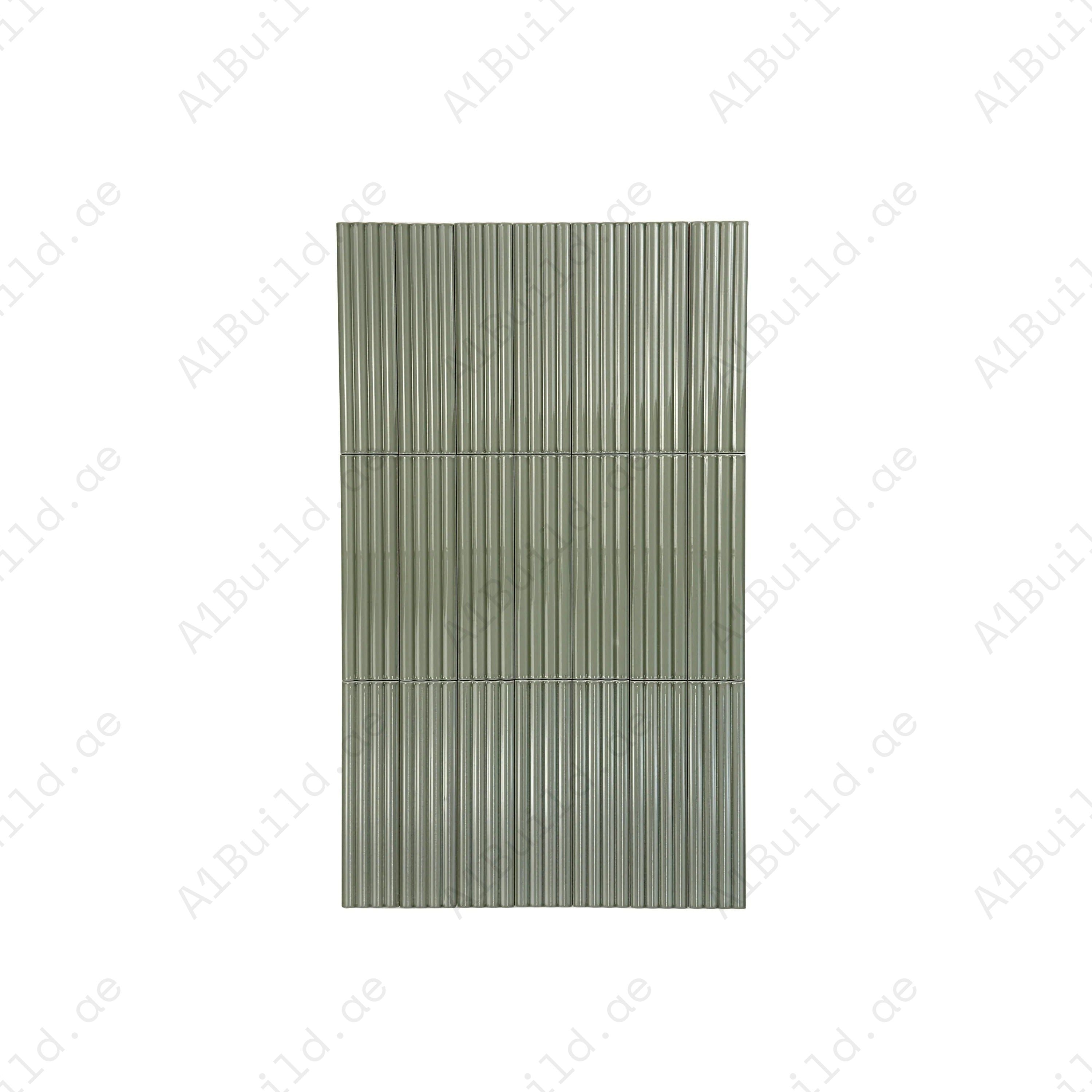Pale Mint glossy ceramic artisanal tiles with soft hues and sleek finish. Perfect for walls, floors, kitchens, and bathrooms, adding refined lasting elegance.