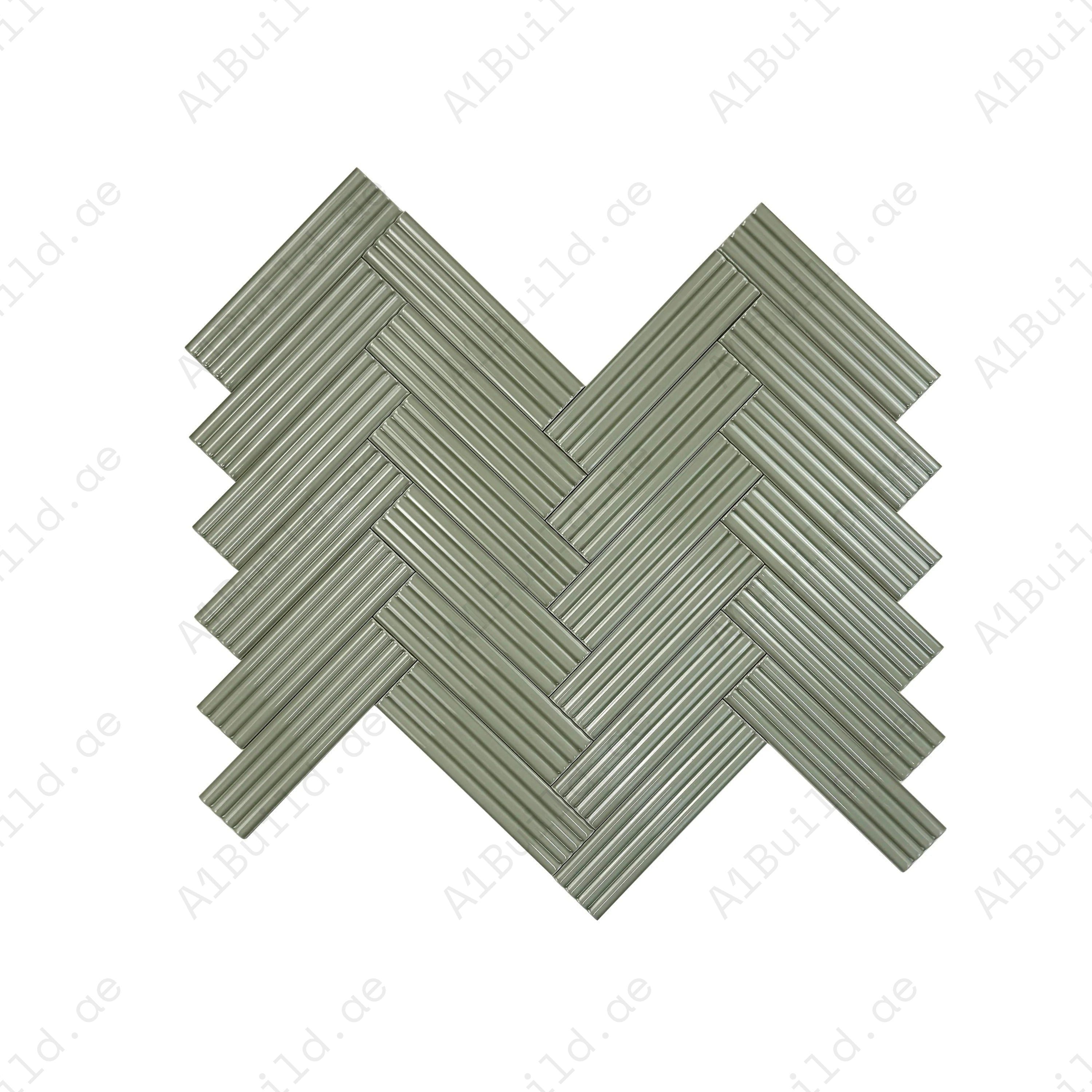 Pale Mint glossy ceramic artisanal tiles with soft hues and sleek finish. Perfect for walls, floors, kitchens, and bathrooms, adding refined lasting elegance.